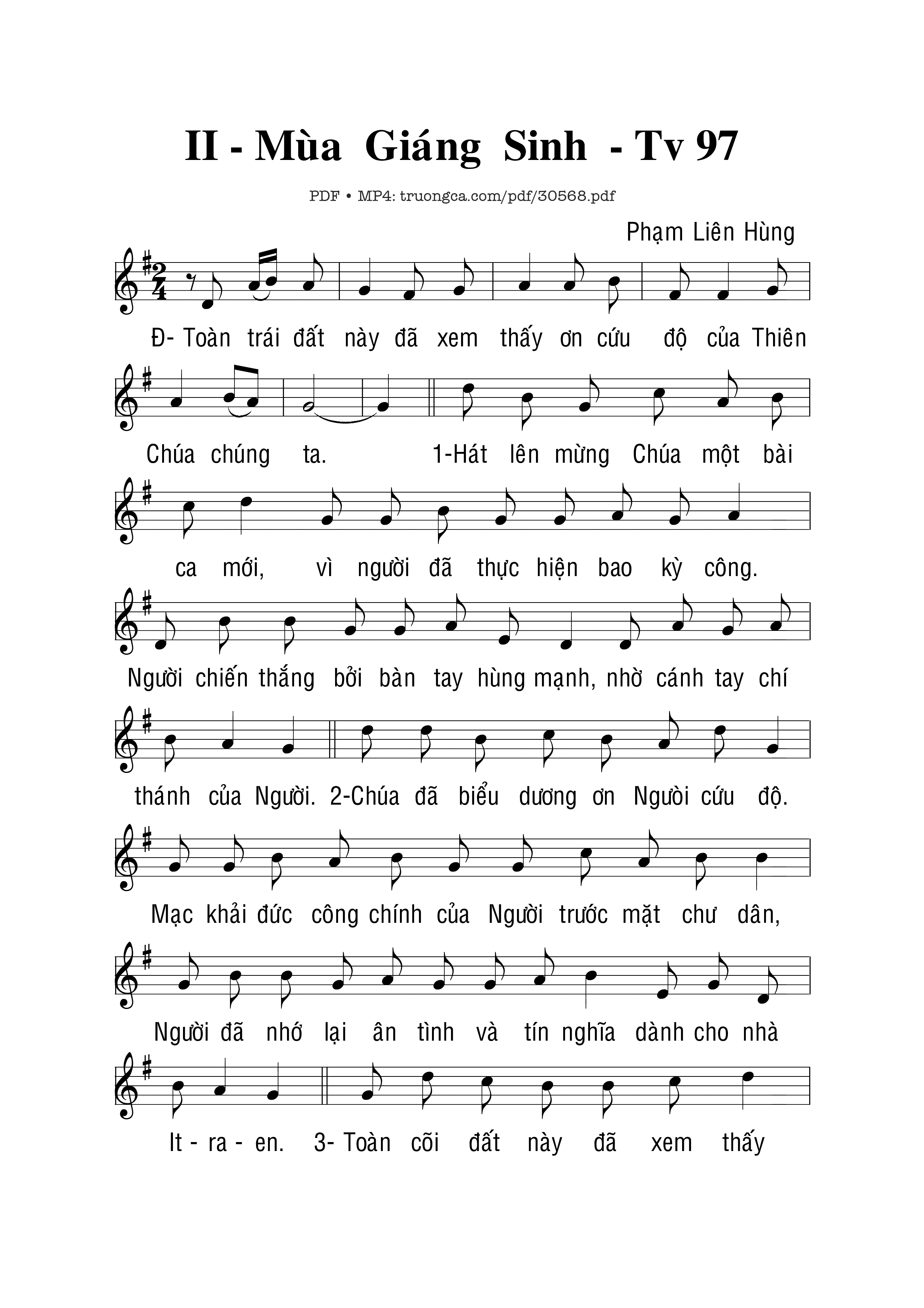 Page 1 of Sheet music PDF Mùa Giáng Sinh/Tv 97 - Phạm Liên Hùng