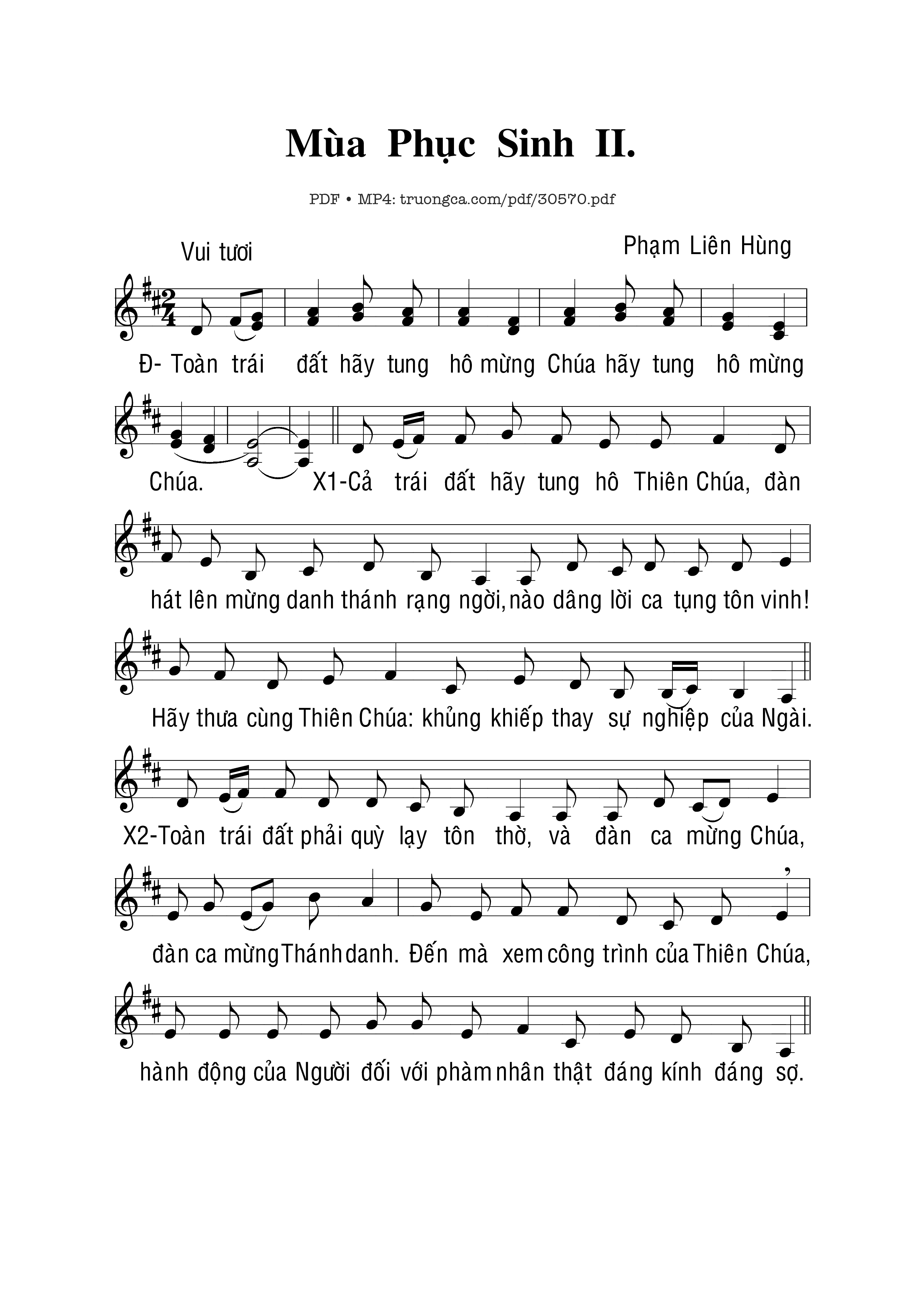 Page 1 of Sheet music PDF Mùa Phục Sinh (2) - Phạm Liên Hùng