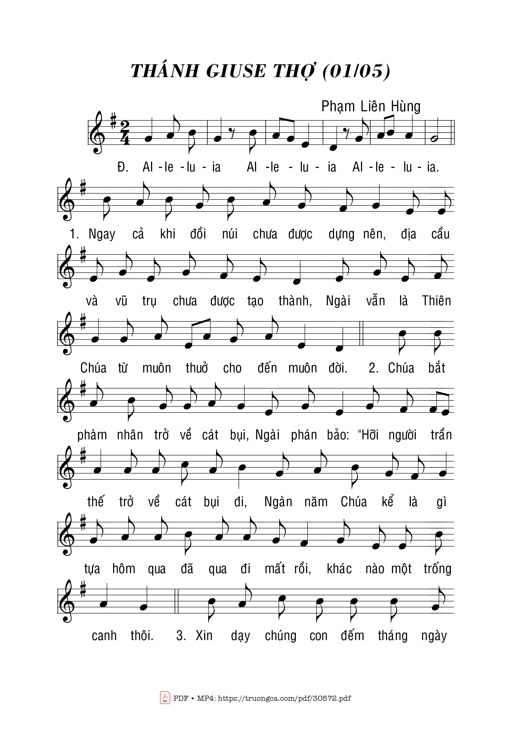 Sheet PDF of Thánh Giuse Thợ