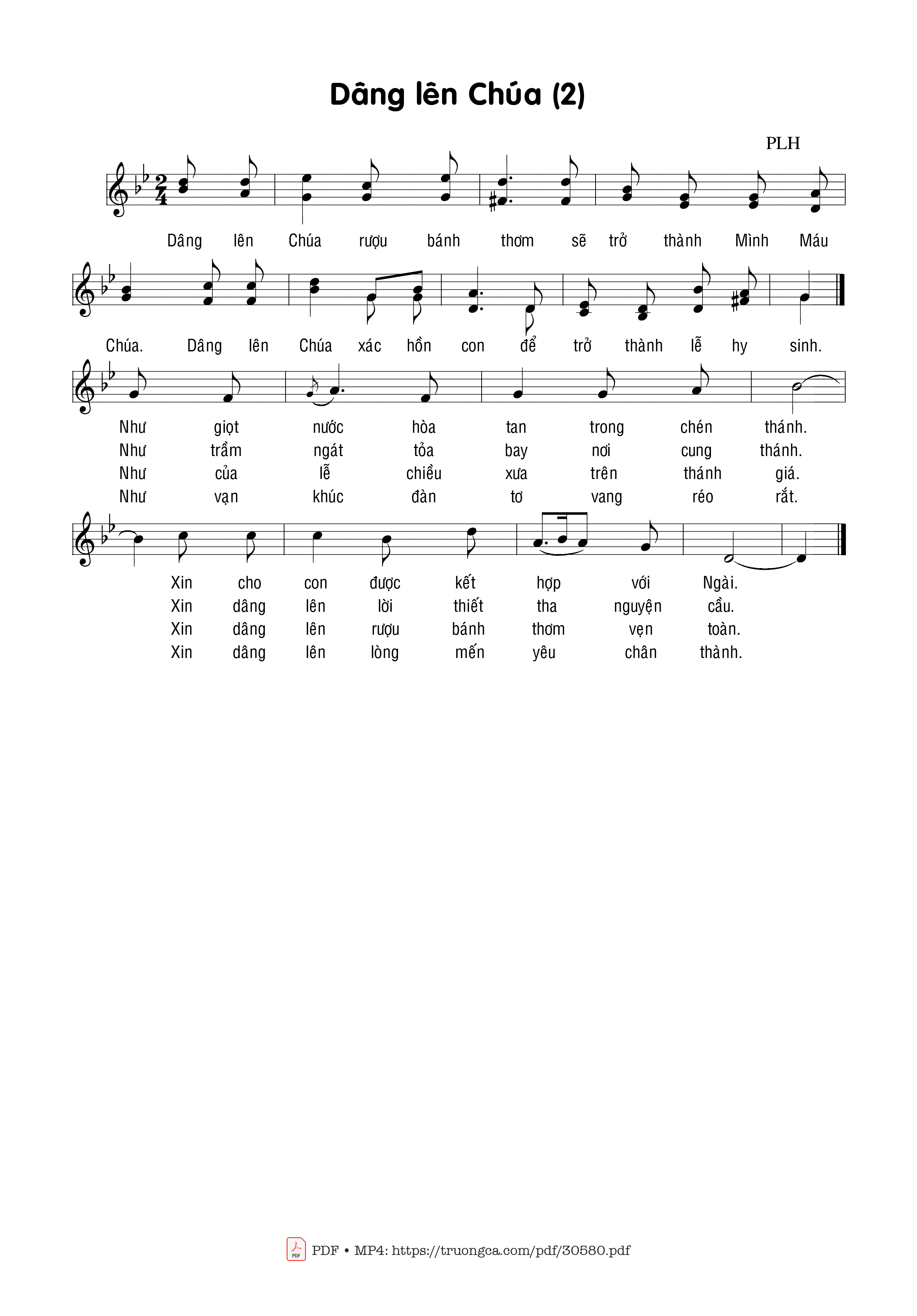 Page 1 of Sheet music PDF Dâng lên Chúa 2 - Phạm Liên Hùng