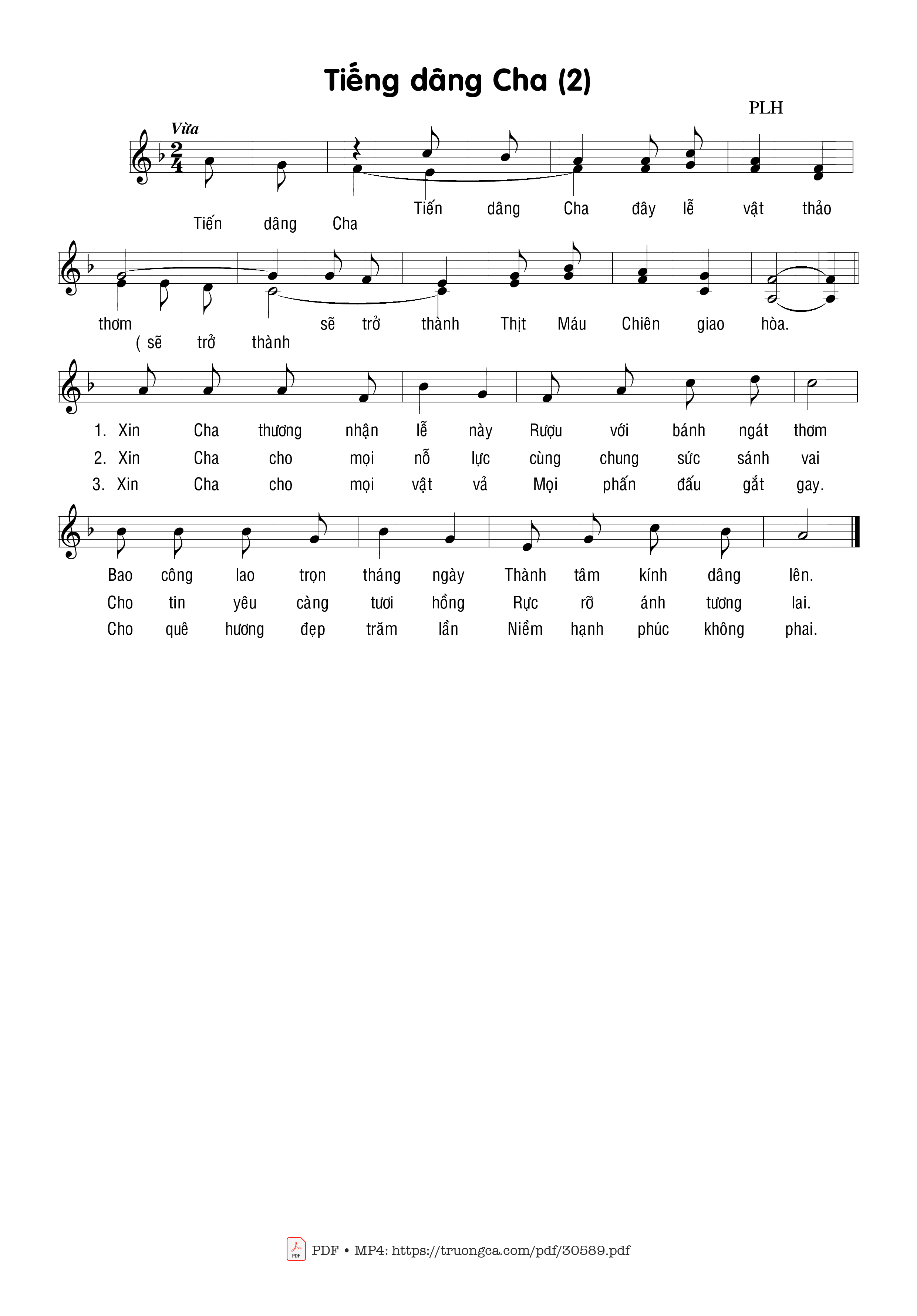 Sheet PDF of Tiến dâng Cha (2)