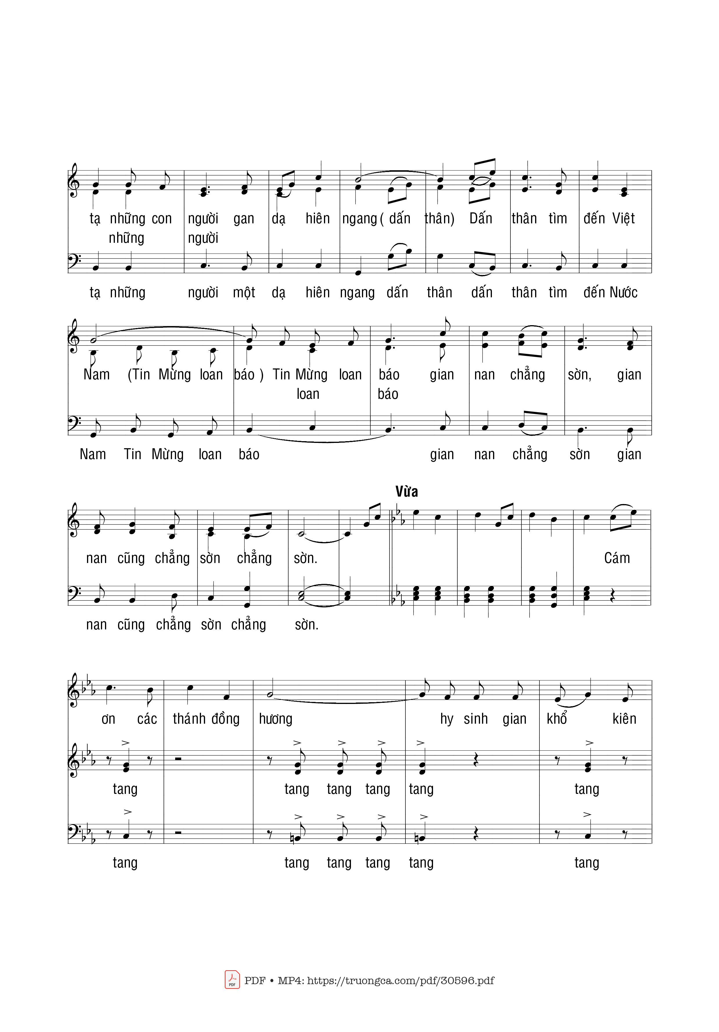 Page 2 of Sheet music PDF Bài Ca Cảm Tạ - Phạm Liên Hùng