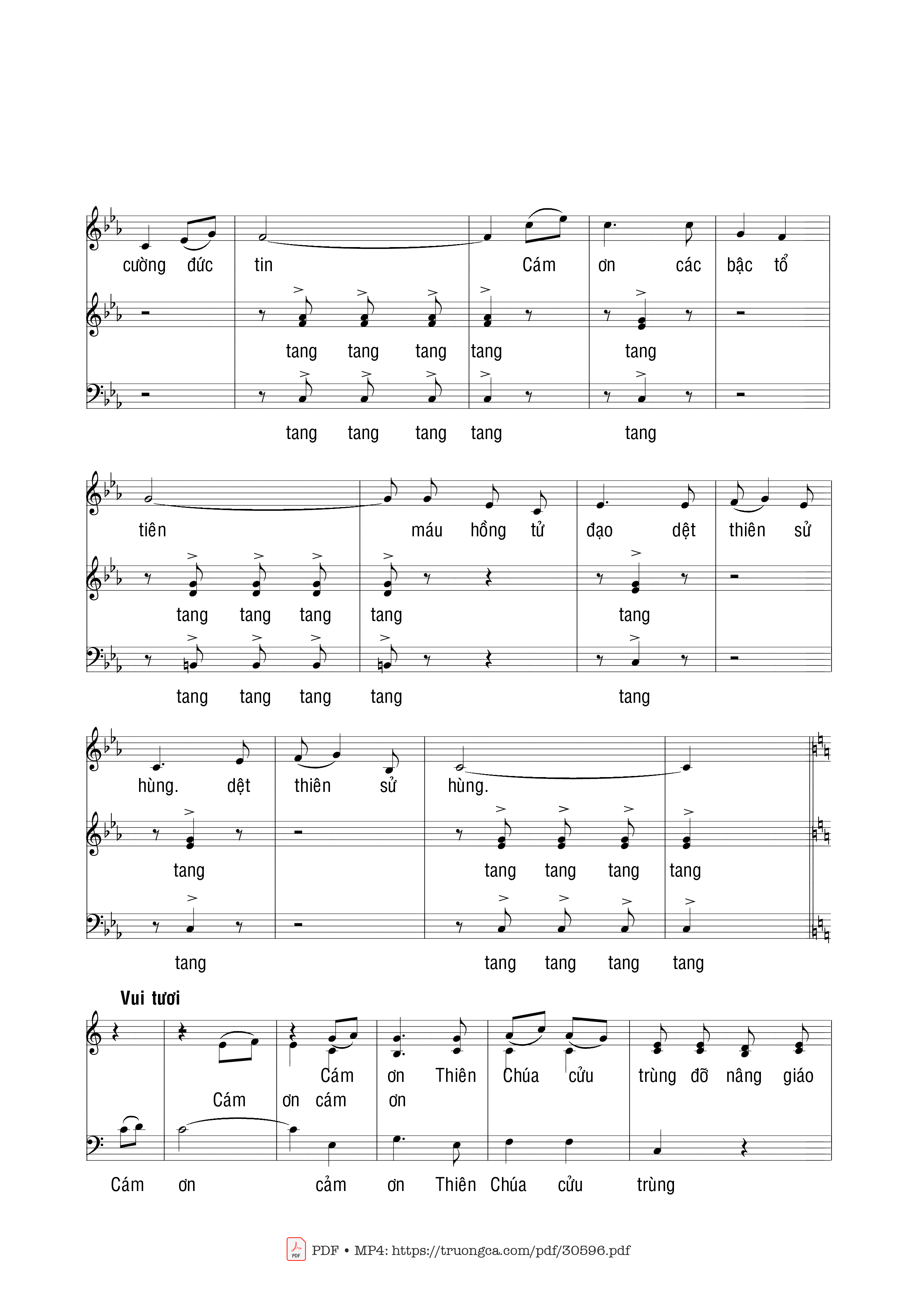Page 3 of Sheet music PDF Bài Ca Cảm Tạ - Phạm Liên Hùng
