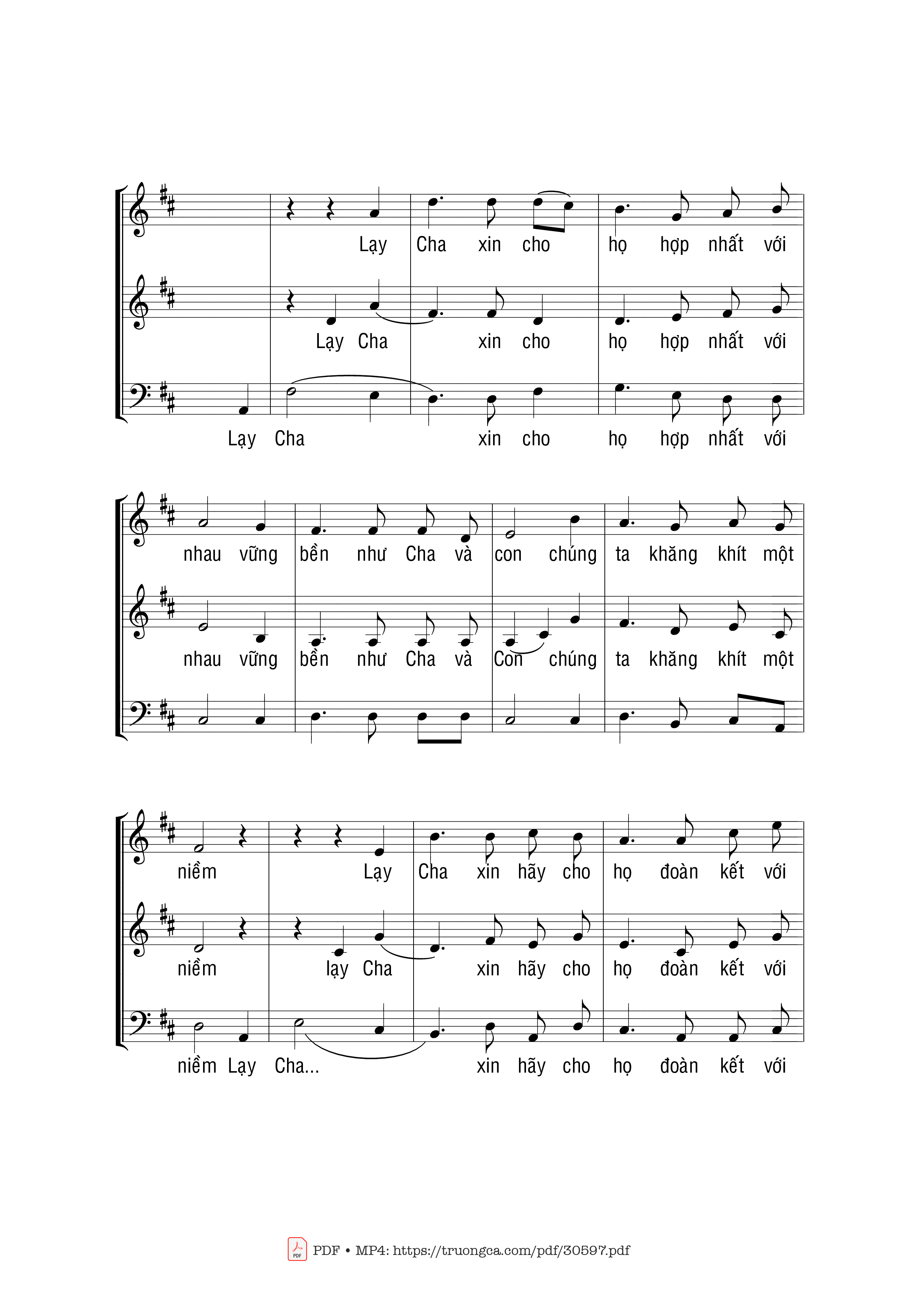 Page 2 of Sheet music PDF Bài ca hợp nhất - Phạm Liên Hùng