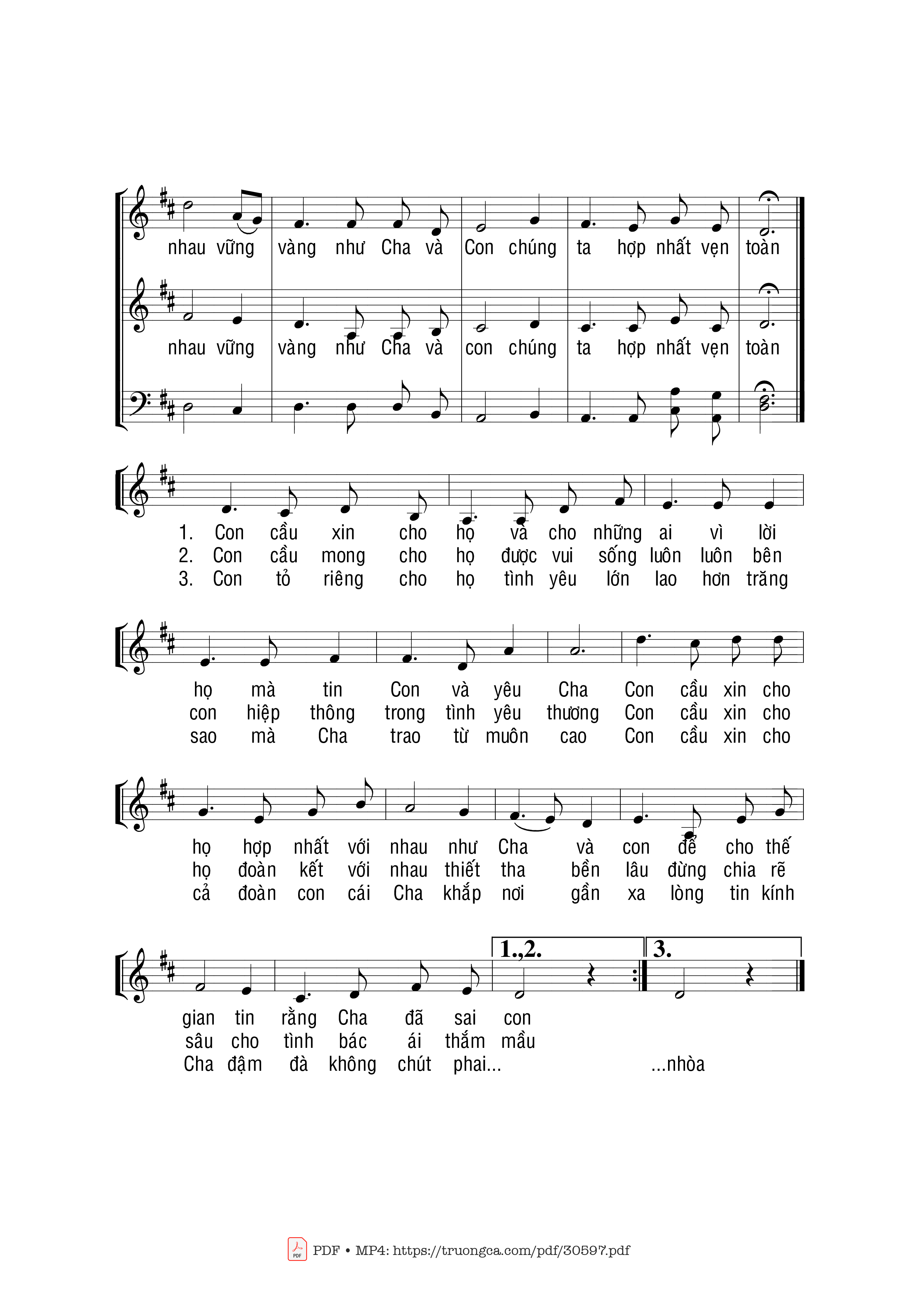Page 3 of Sheet music PDF Bài ca hợp nhất - Phạm Liên Hùng