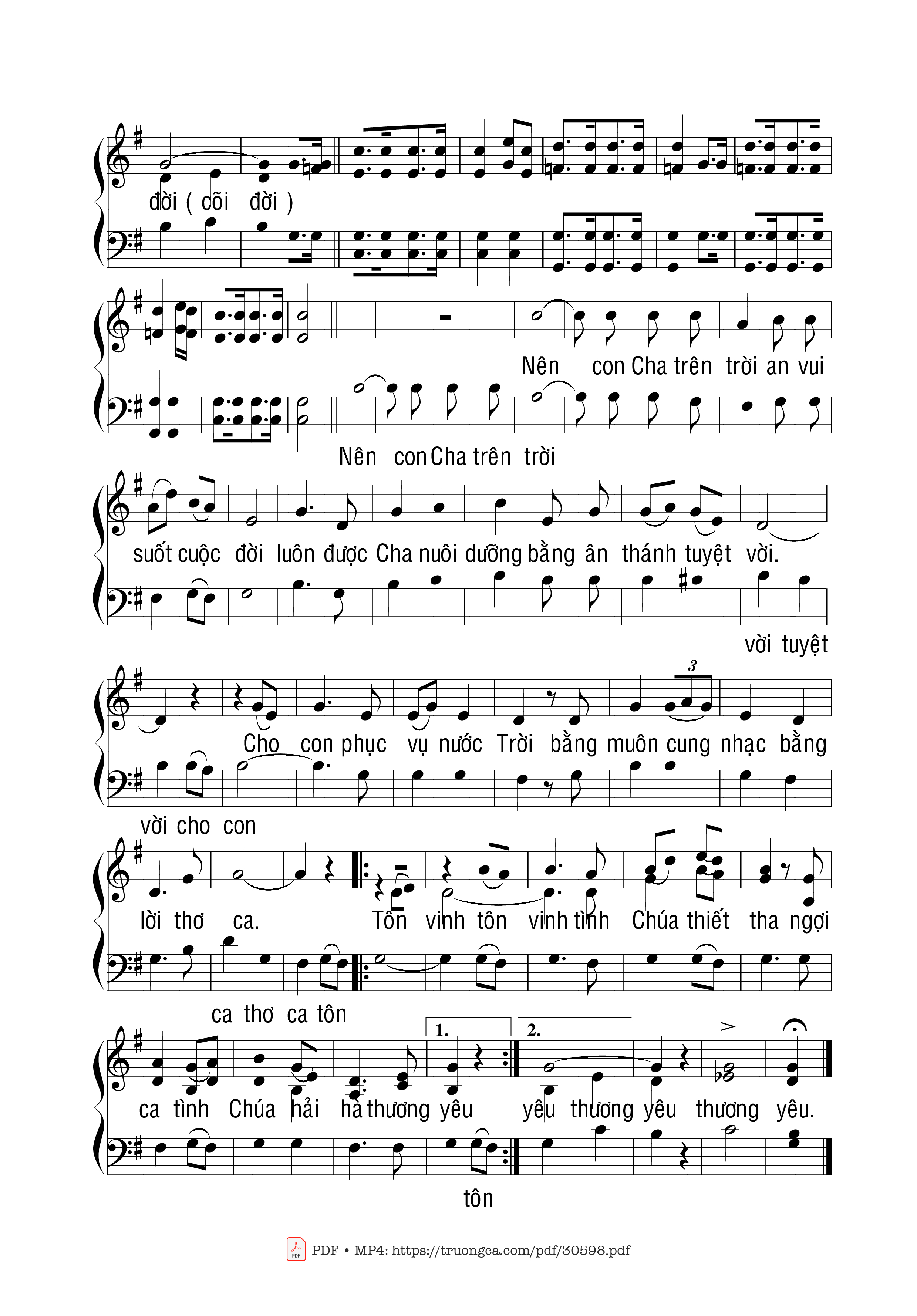 Page 2 of Sheet music PDF Bài Ca Tôn Vinh - Phạm Liên Hùng