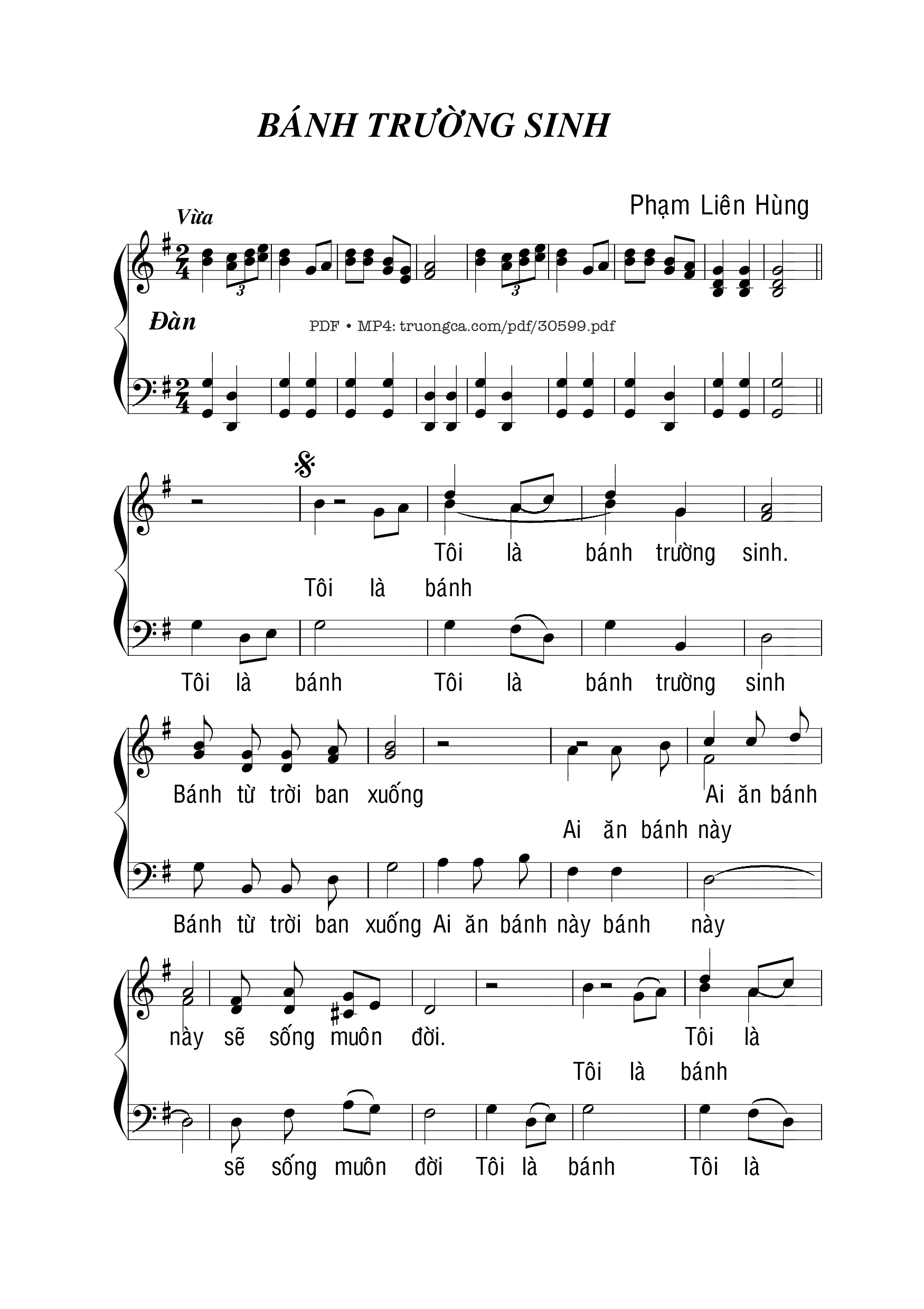 Sheet PDF of Bánh trường sinh