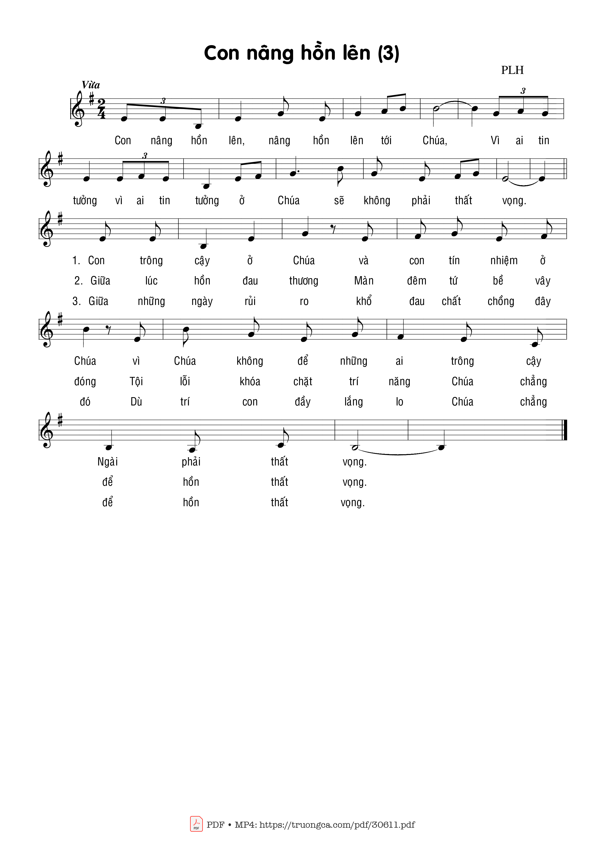 Page 1 of Sheet music PDF Con nâng hồn lên (3) - Phạm Liên Hùng
