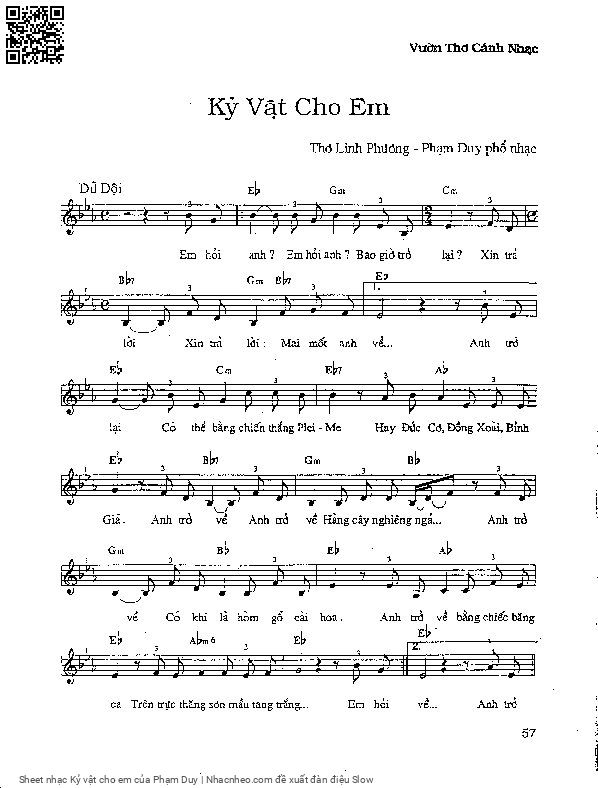 Page 5 of Sheet music PDF Kỷ vật cho em - Phạm Duy