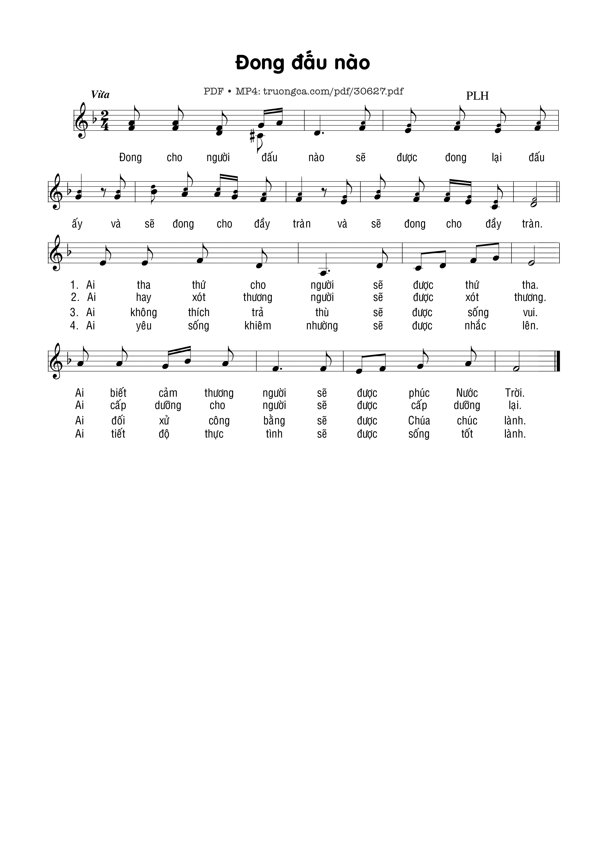 Page 1 of Sheet music PDF Đong Đấu Nào - Phạm Liên Hùng