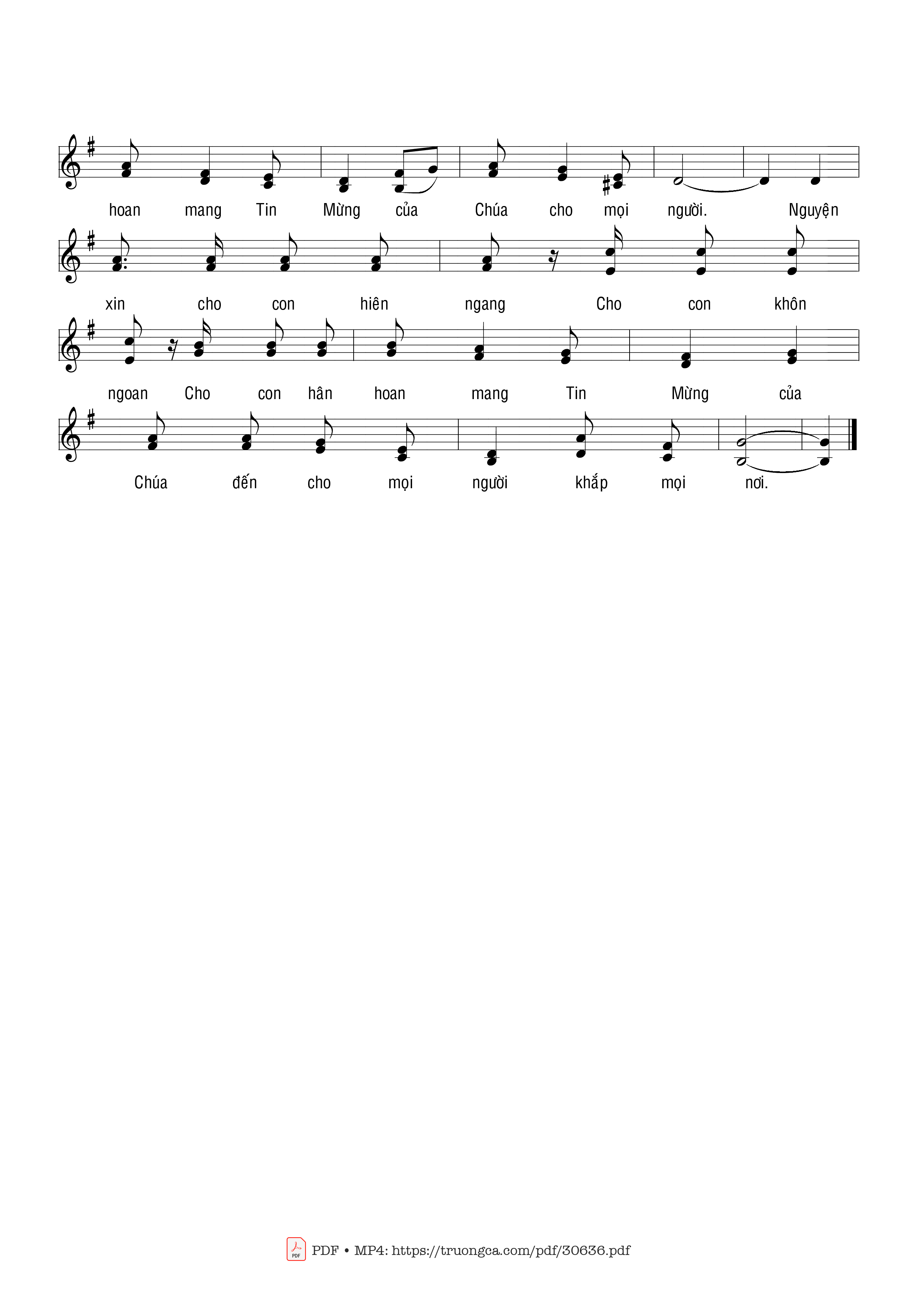 Page 2 of Sheet music PDF Loan báo Tin Mừng - Phạm Liên Hùng