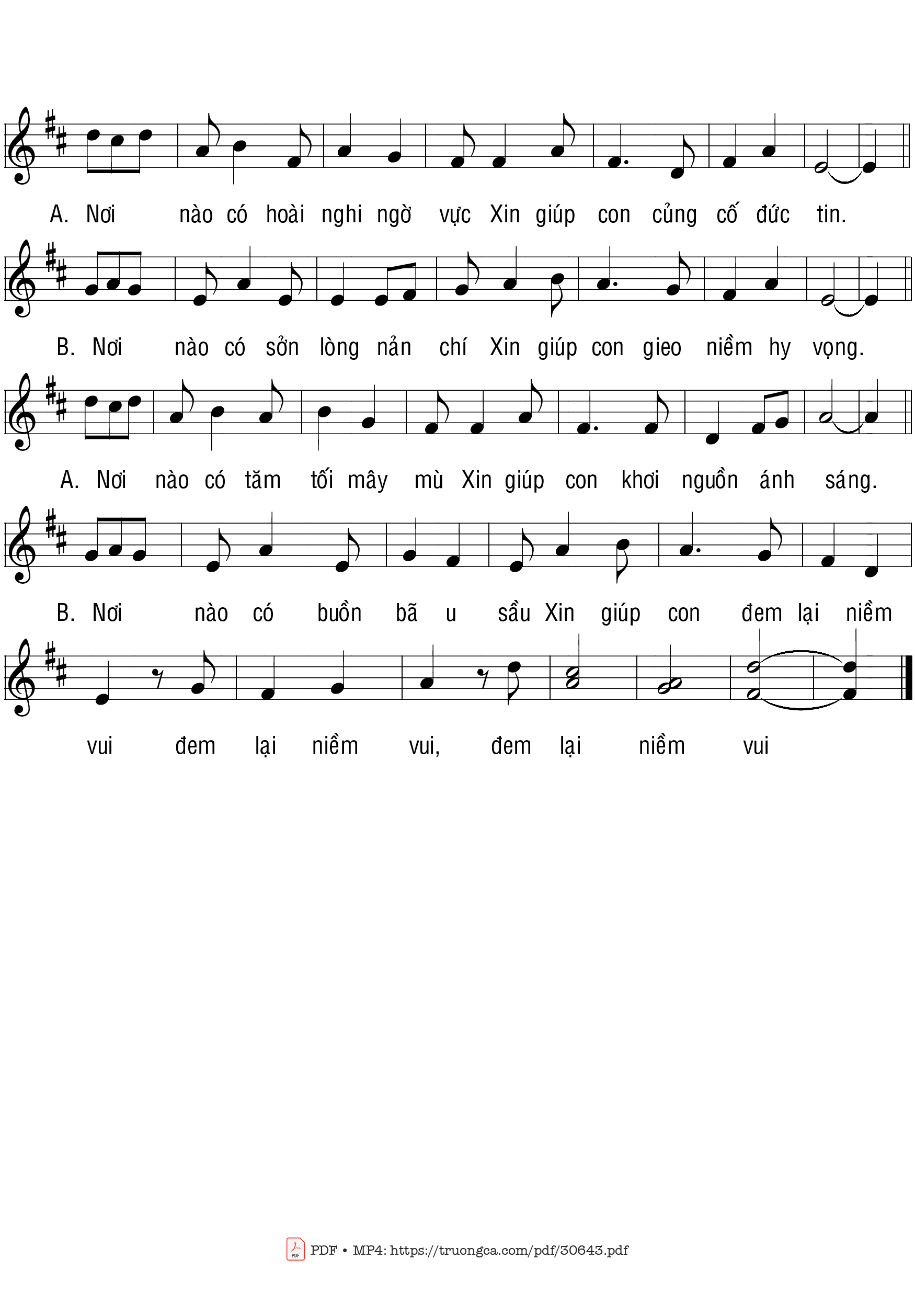 Page 2 of Sheet music PDF Lời kinh yêu thương (2) - Phạm Liên Hùng