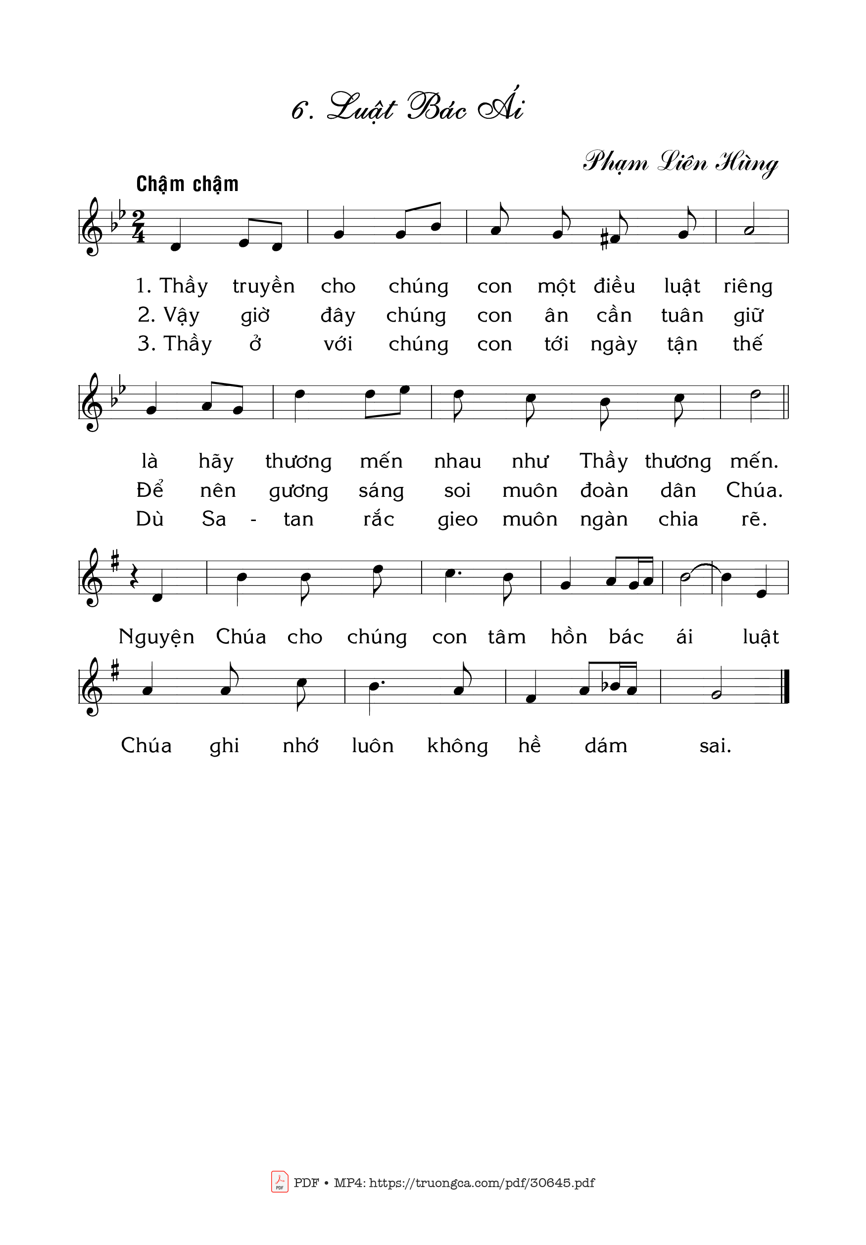 Sheet PDF of Luật bác ái