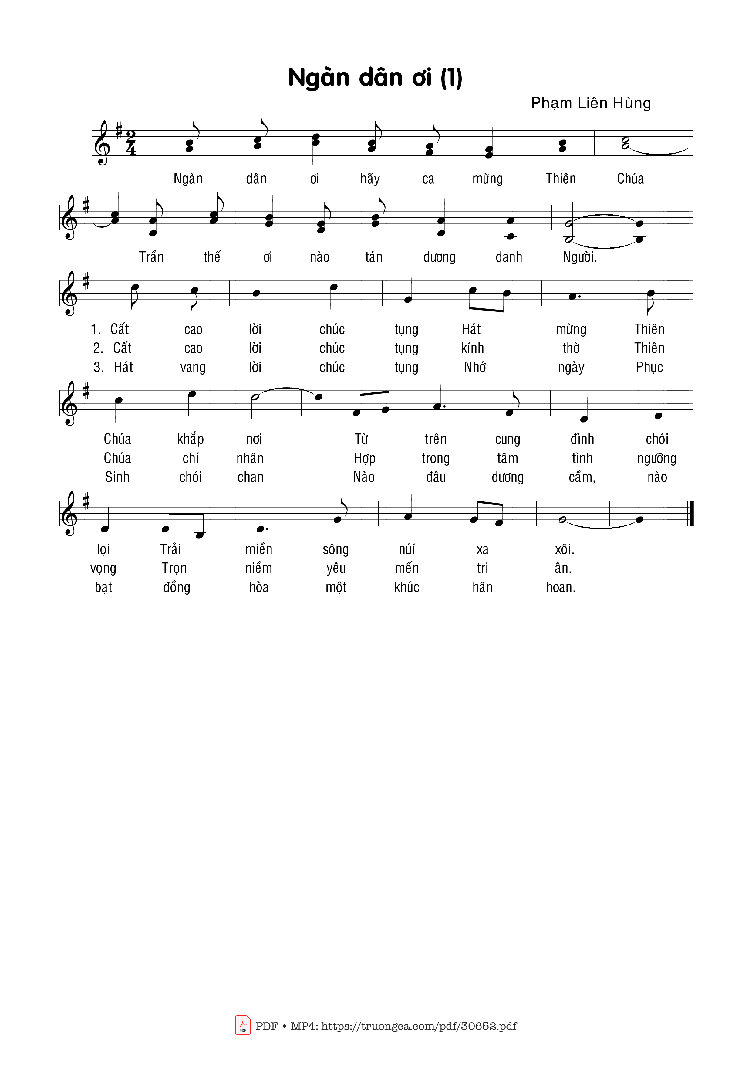 Sheet PDF of Ngàn dân ơi (1)