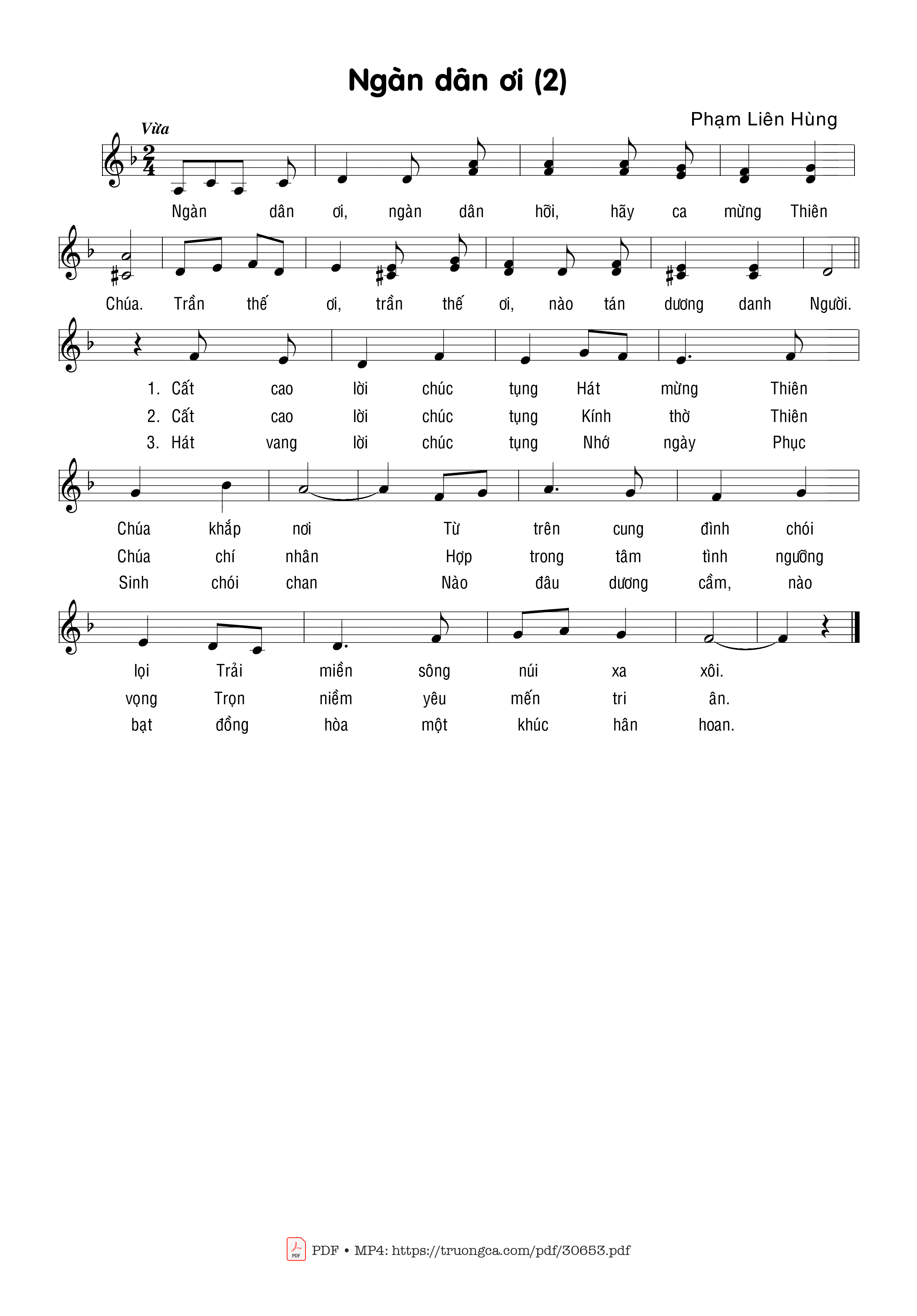 Sheet PDF of Ngàn dân ơi (2)