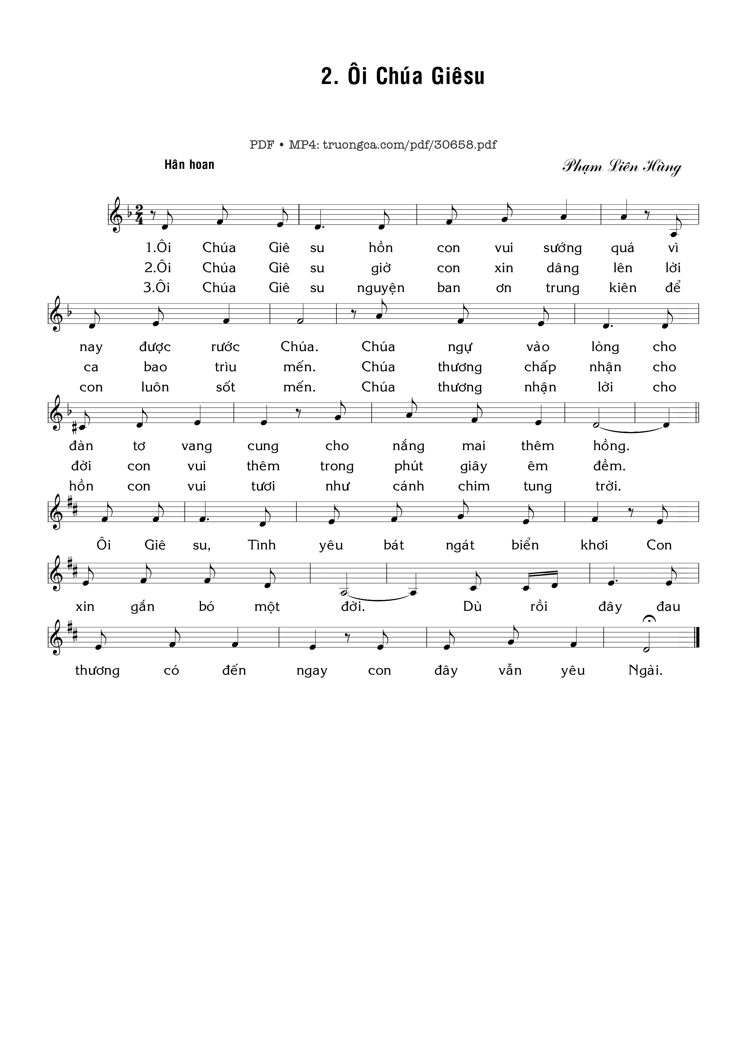 Page 1 of Sheet music PDF Ôi Chúa Giêsu - Phạm Liên Hùng