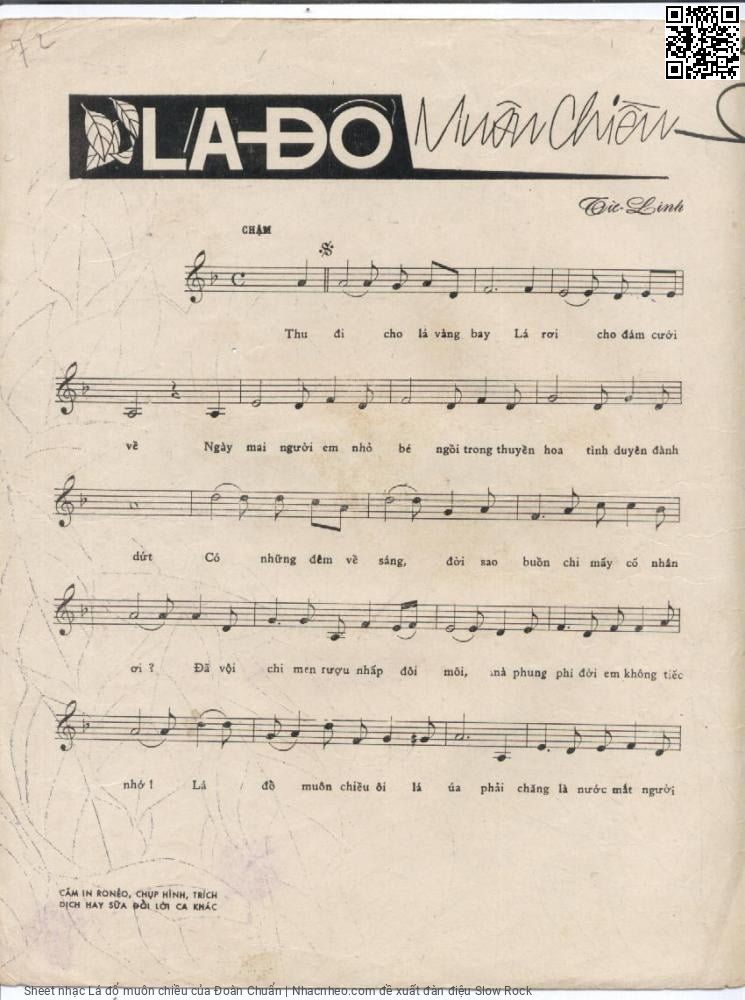 Page 2 of Sheet music PDF Lá đổ muôn chiều - Đoàn Chuẩn