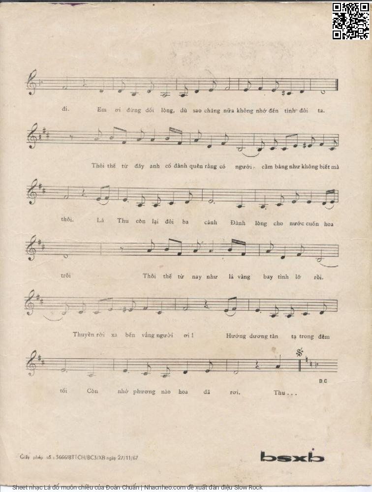 Page 3 of Sheet music PDF Lá đổ muôn chiều - Đoàn Chuẩn
