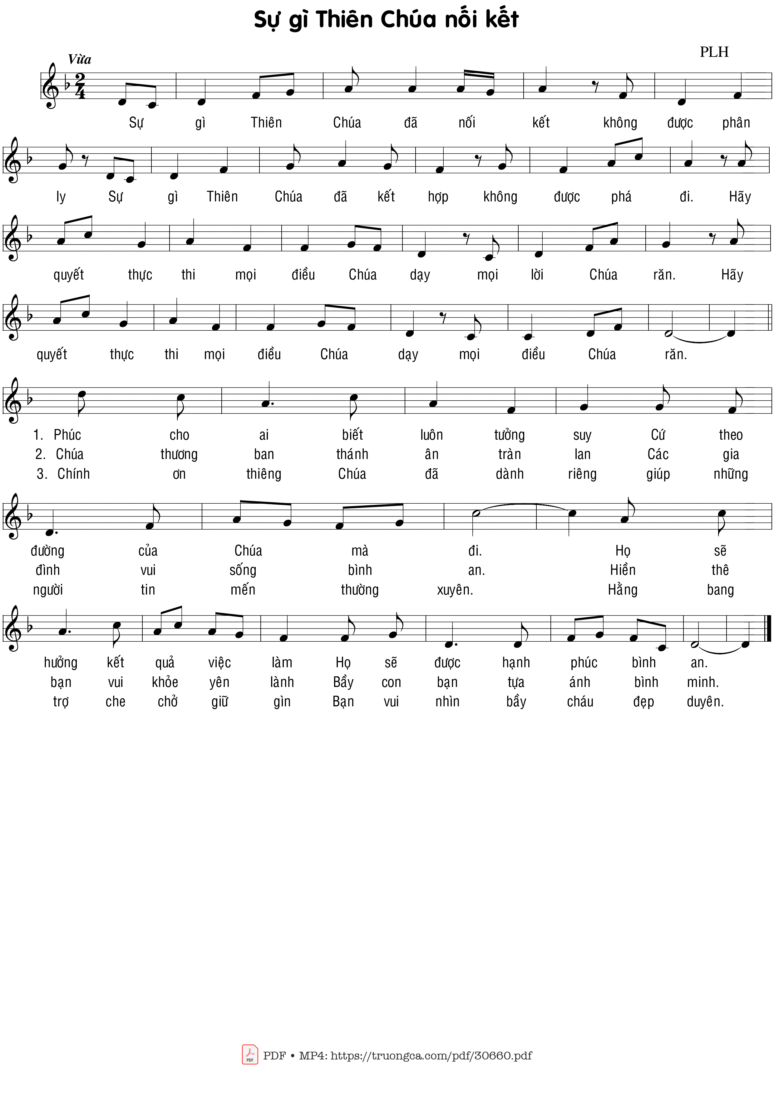 Sheet PDF of Sự gì Thiên Chúa nối kết