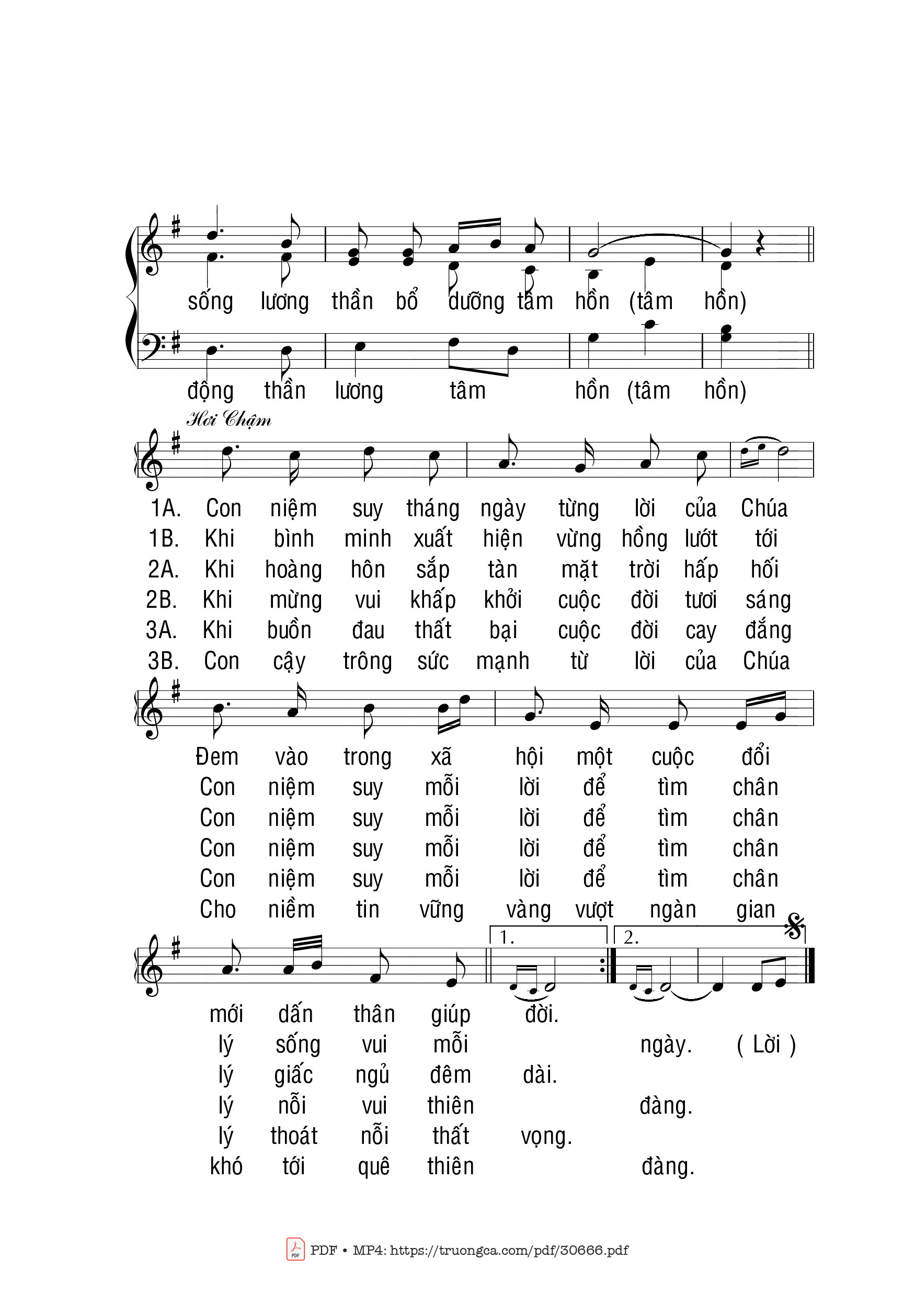 Page 2 of Sheet music PDF Tôn Vinh Lời Chúa - Phạm Liên Hùng