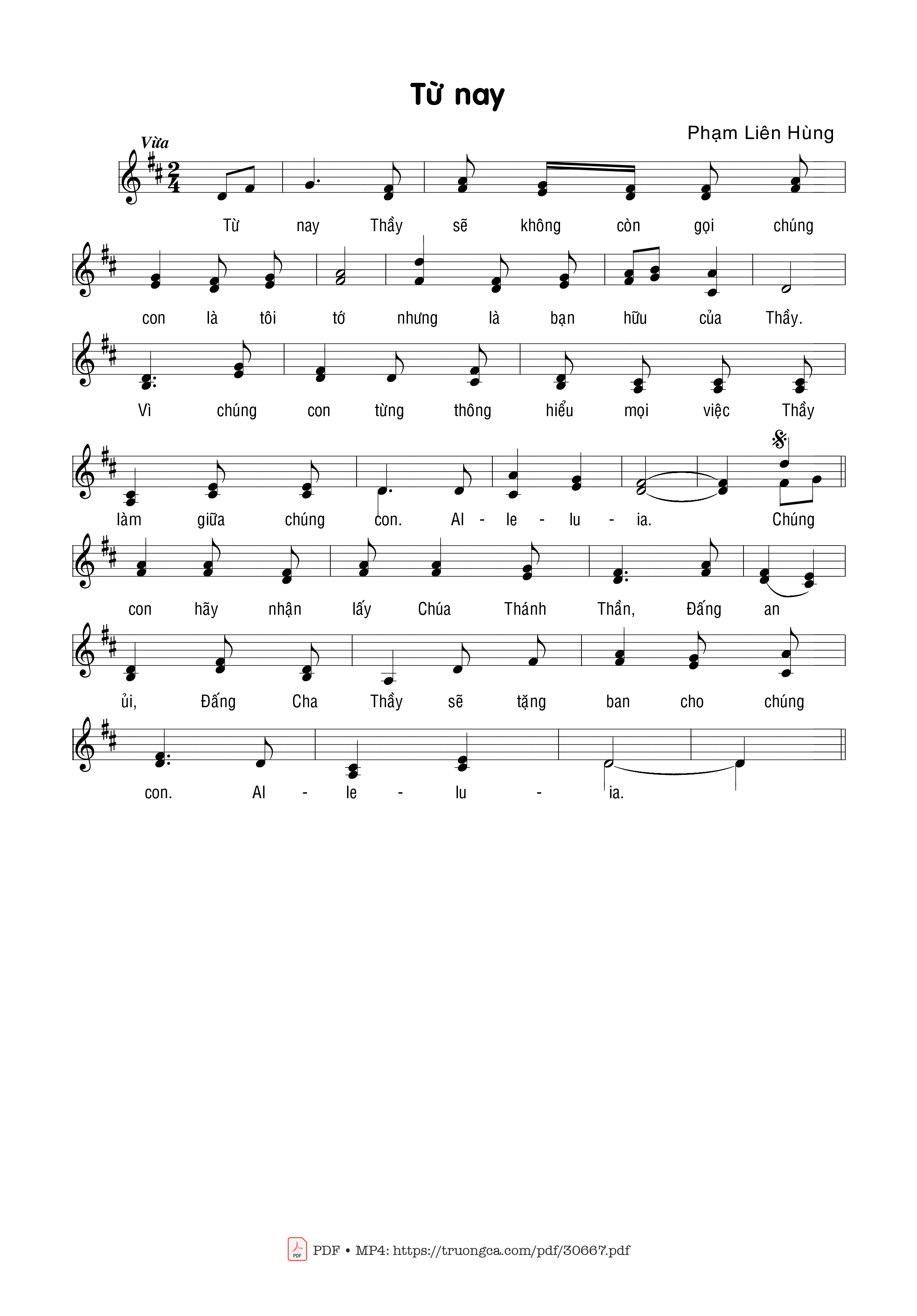 Page 1 of Sheet music PDF Từ nay - Phạm Liên Hùng