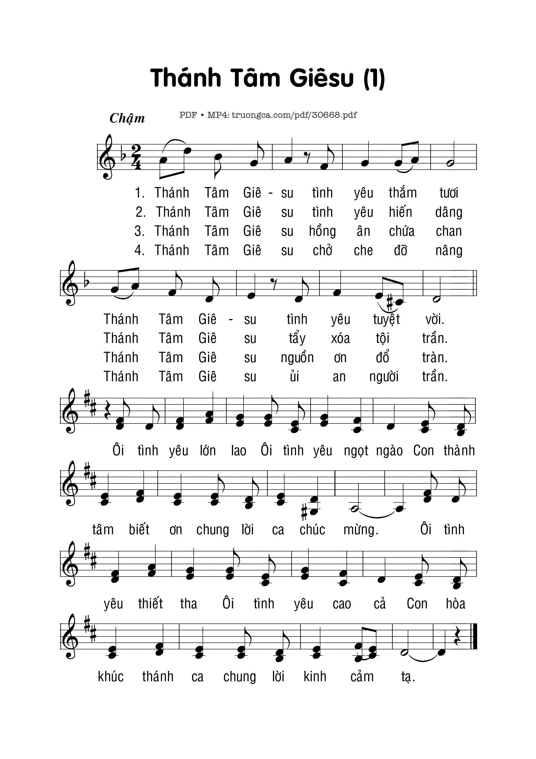 Page 1 of Sheet music PDF Thánh Tâm Giêsu (1) - Phạm Liên Hùng