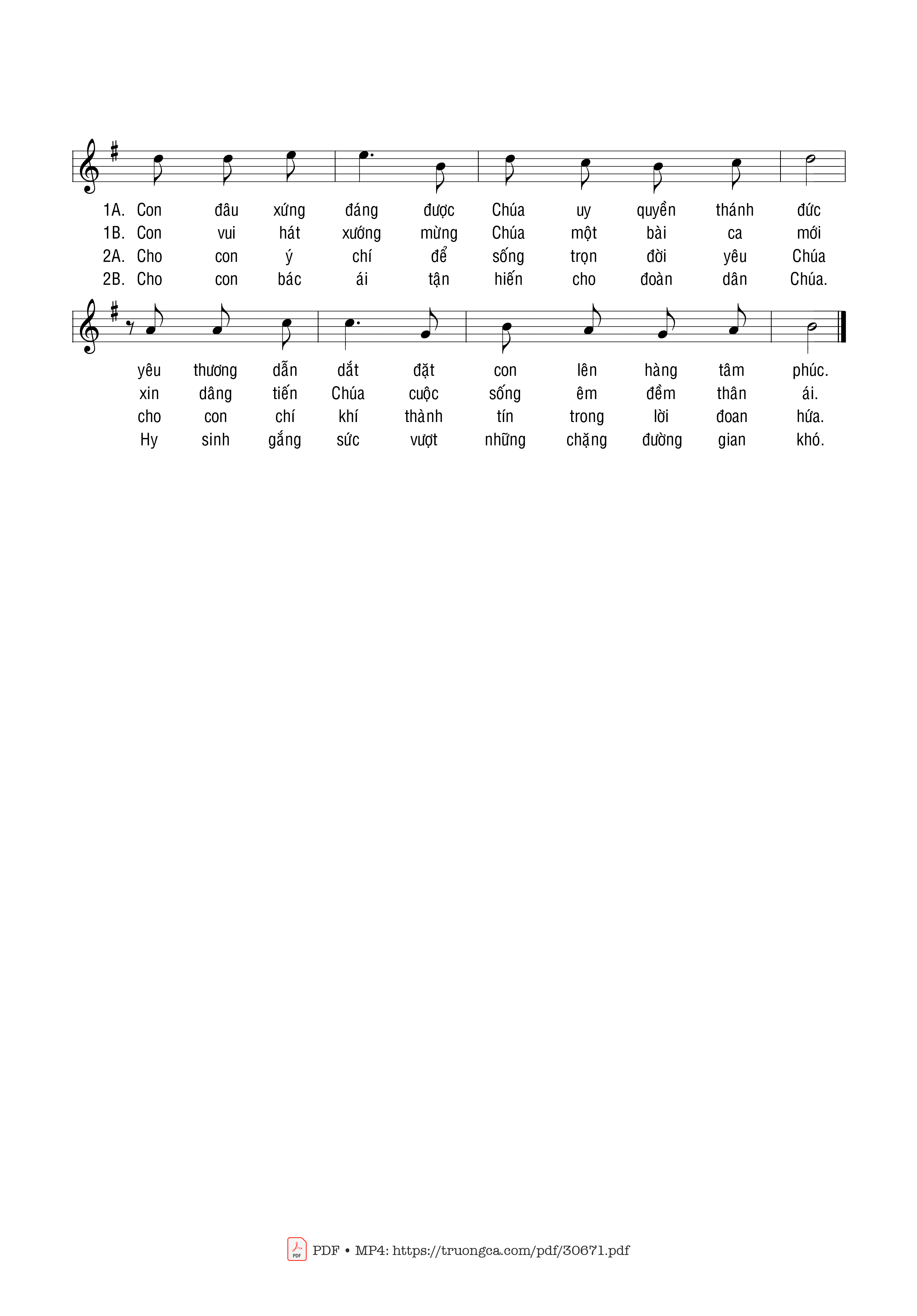 Page 2 of Sheet music PDF Vì Chúa gọi con - Phạm Liên Hùng