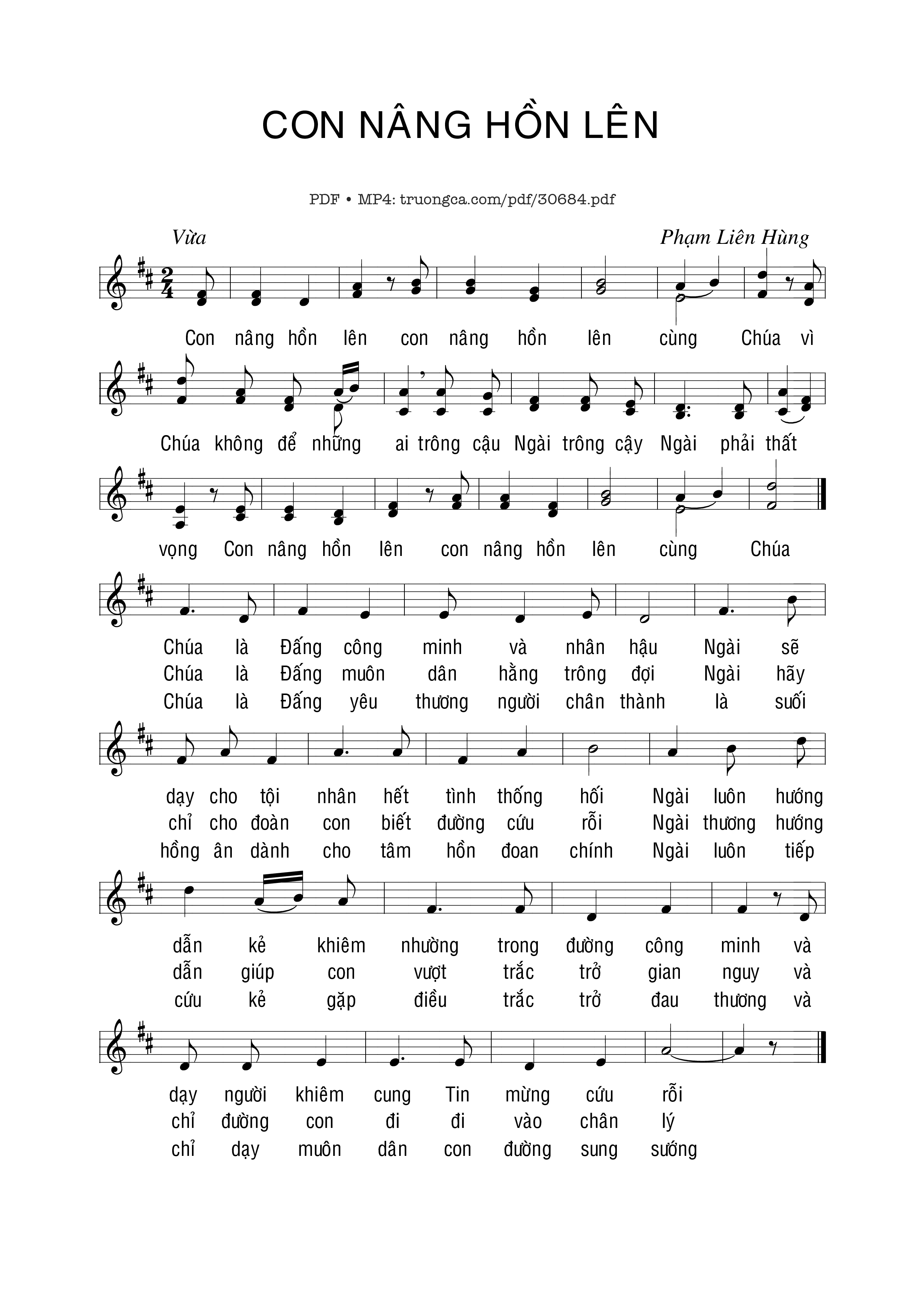 Page 1 of Sheet music PDF Con Nâng Hồn Lên - Phạm Liên Hùng
