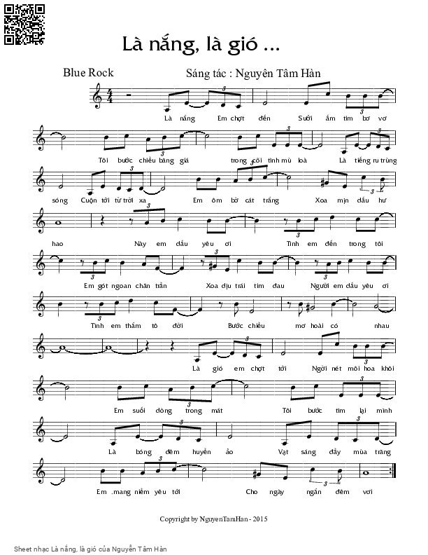 Sheet PDF of Là nắng, là gió