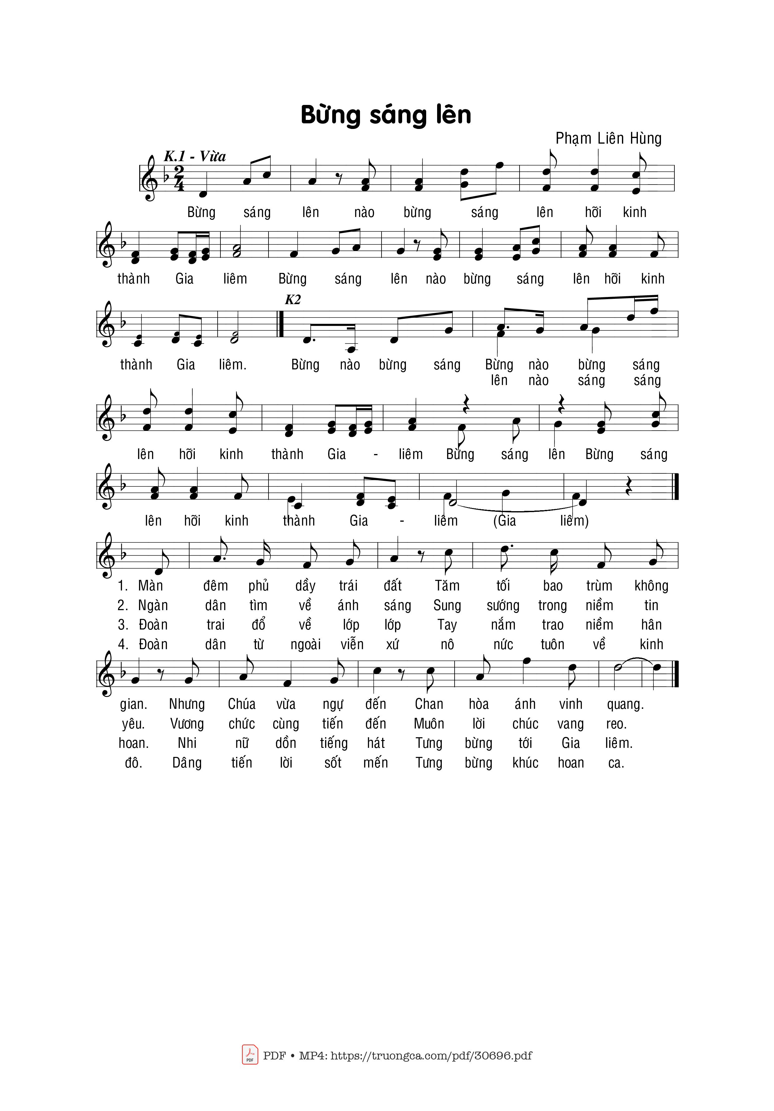 Sheet PDF of Bừng Sáng Lên