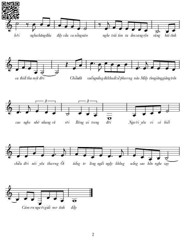 Page 2 of Sheet music PDF Bài tình ca một đời - Lê Tín Hương