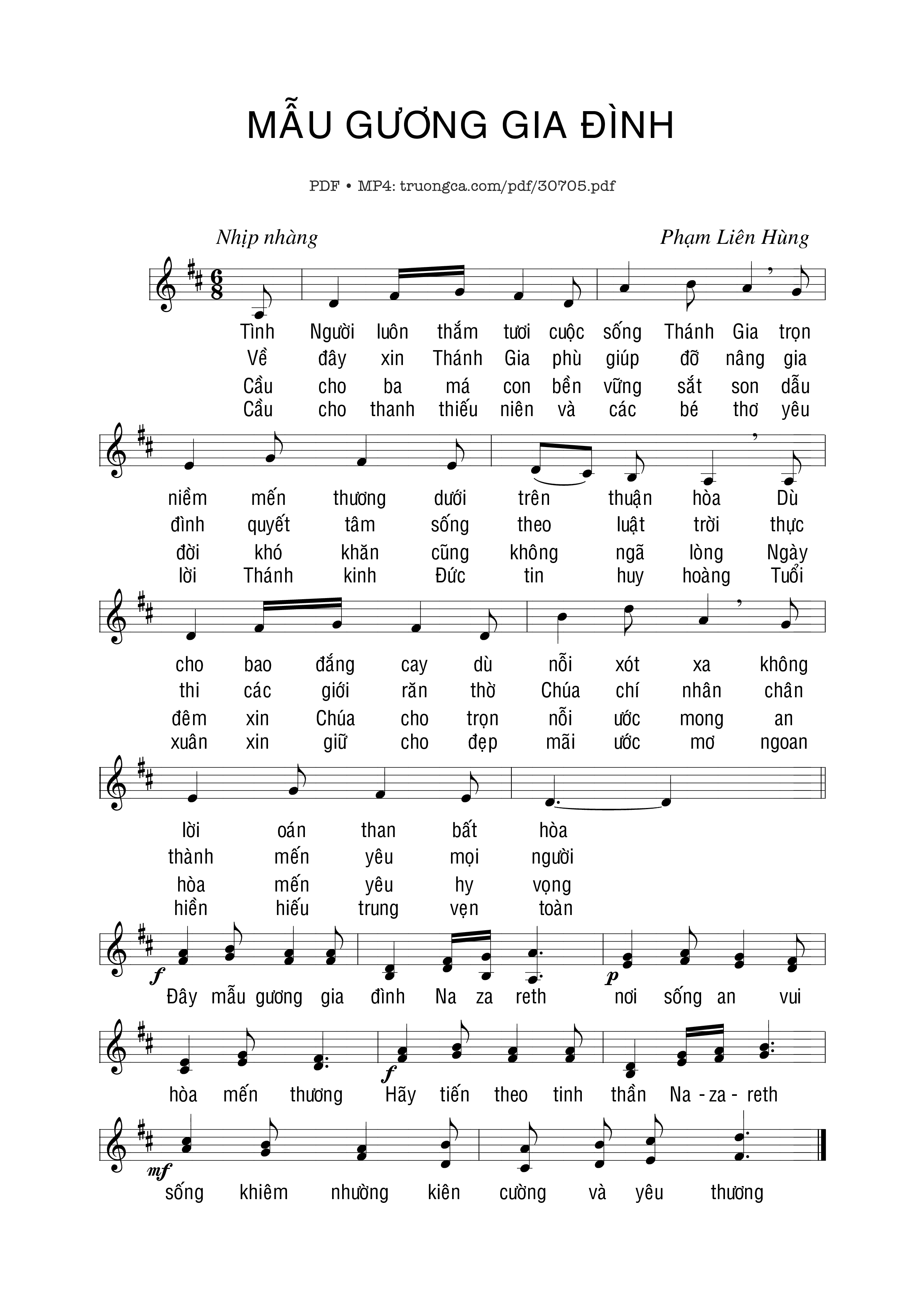 Sheet PDF of Mẫu gương gia đình