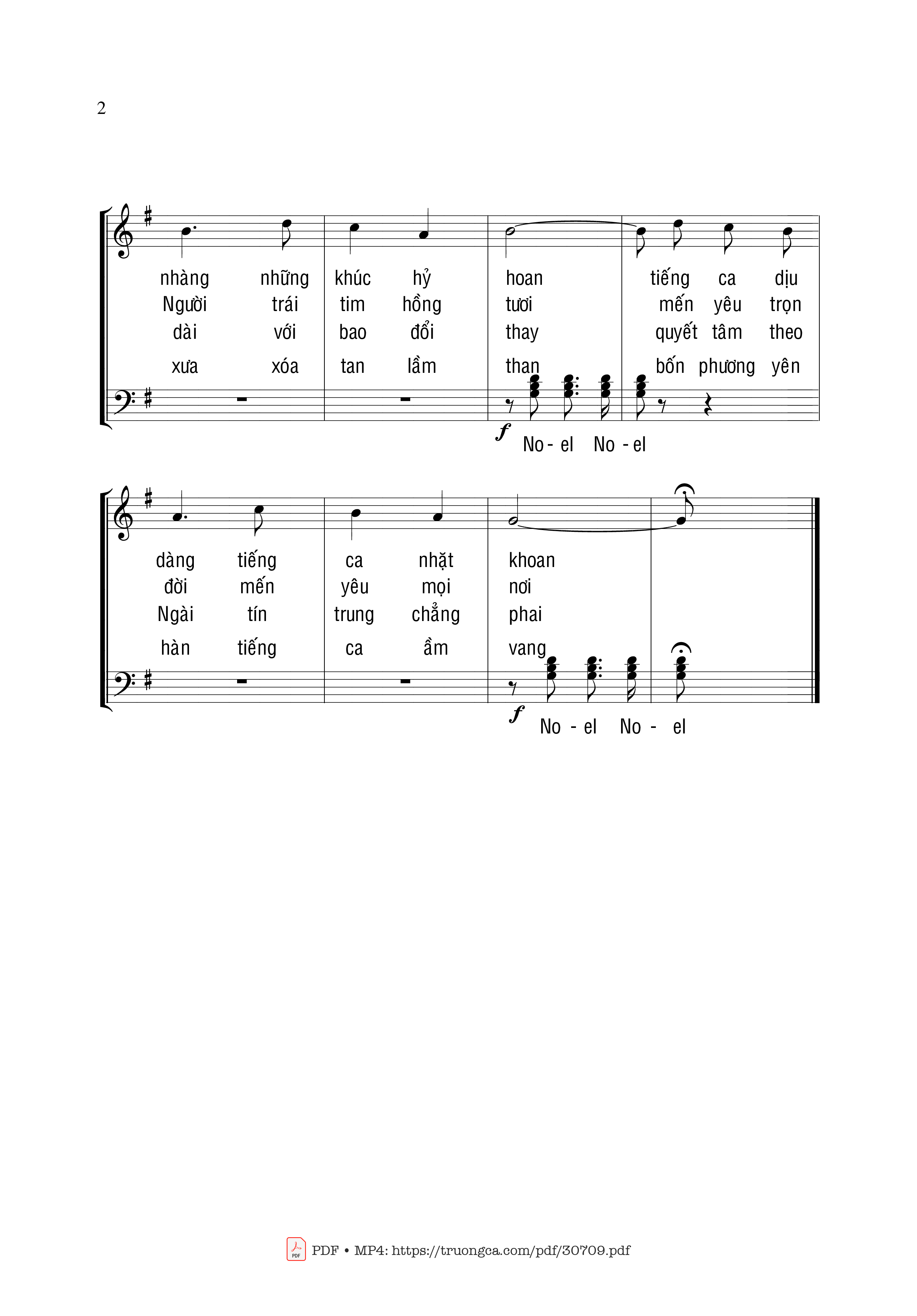 Page 2 of Sheet music PDF Noel Đẹp Tươi - Phạm Liên Hùng