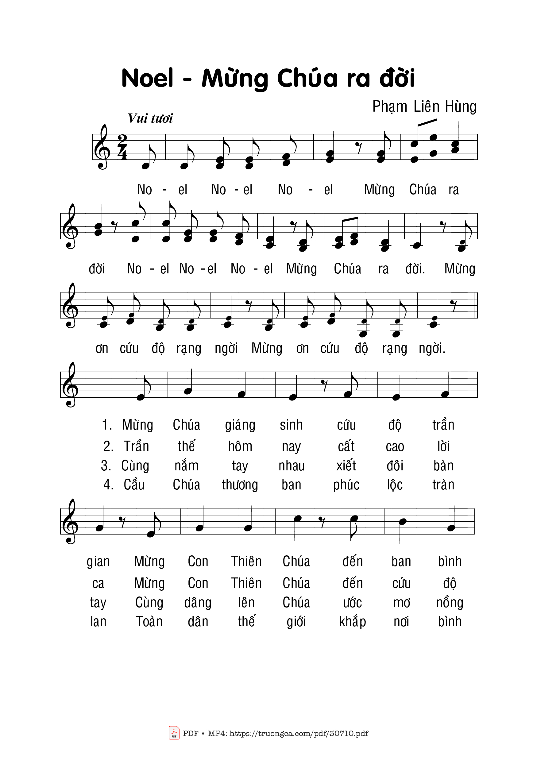 Sheet PDF of Noel Mừng Chúa Ra Đời