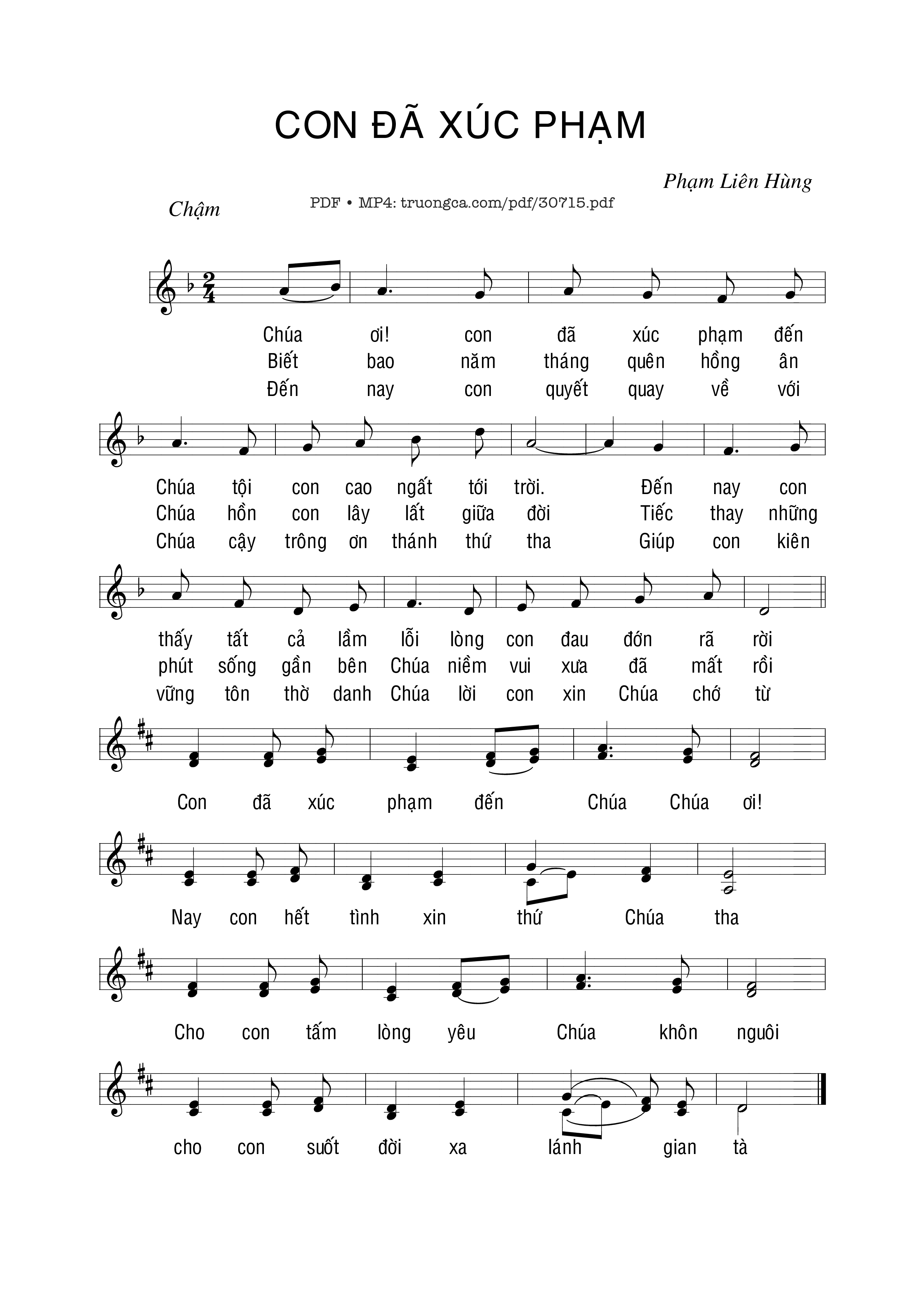 Sheet PDF of Con đã xúc phạm