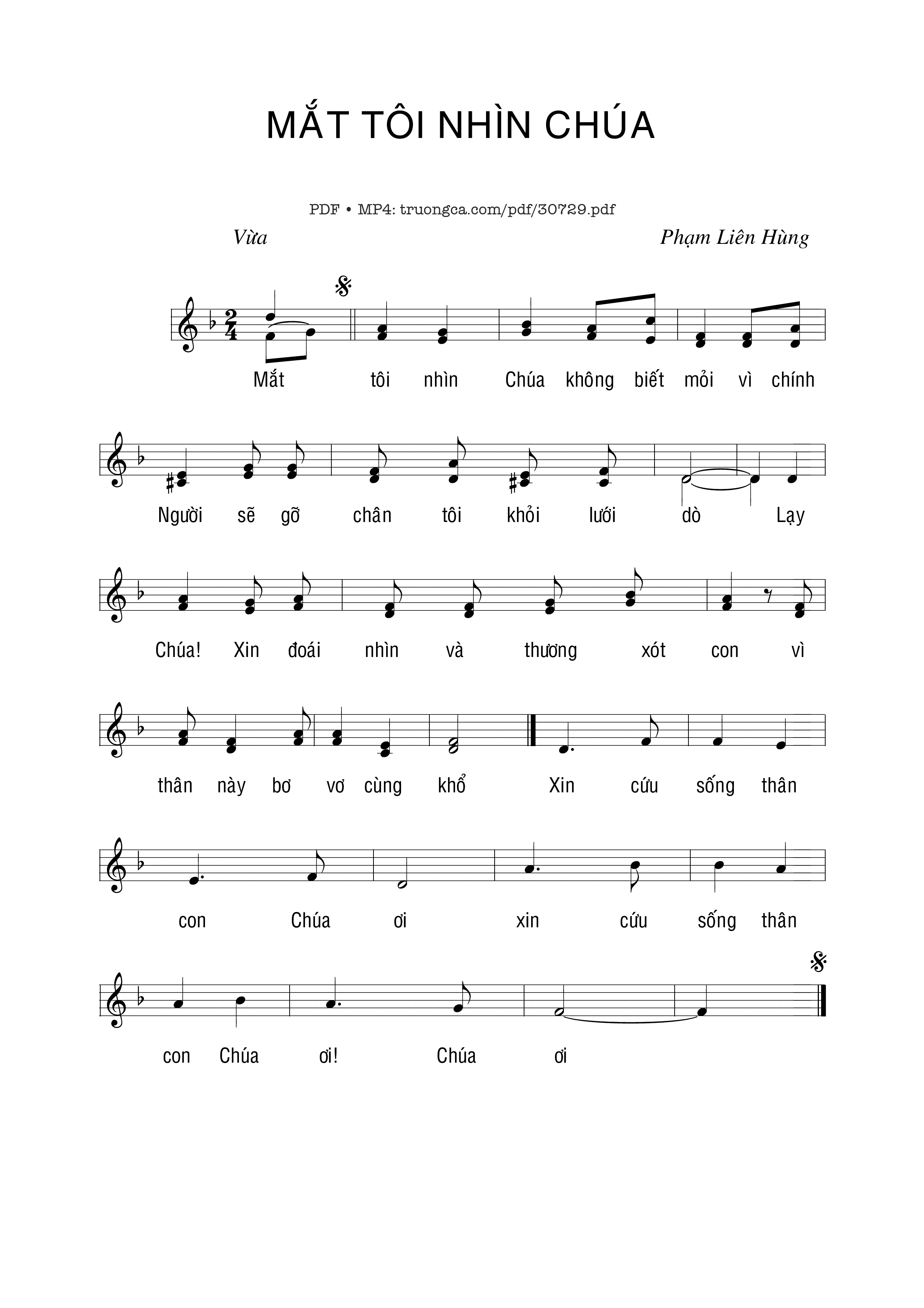 Sheet PDF of Mắt tôi nhìn Chúa
