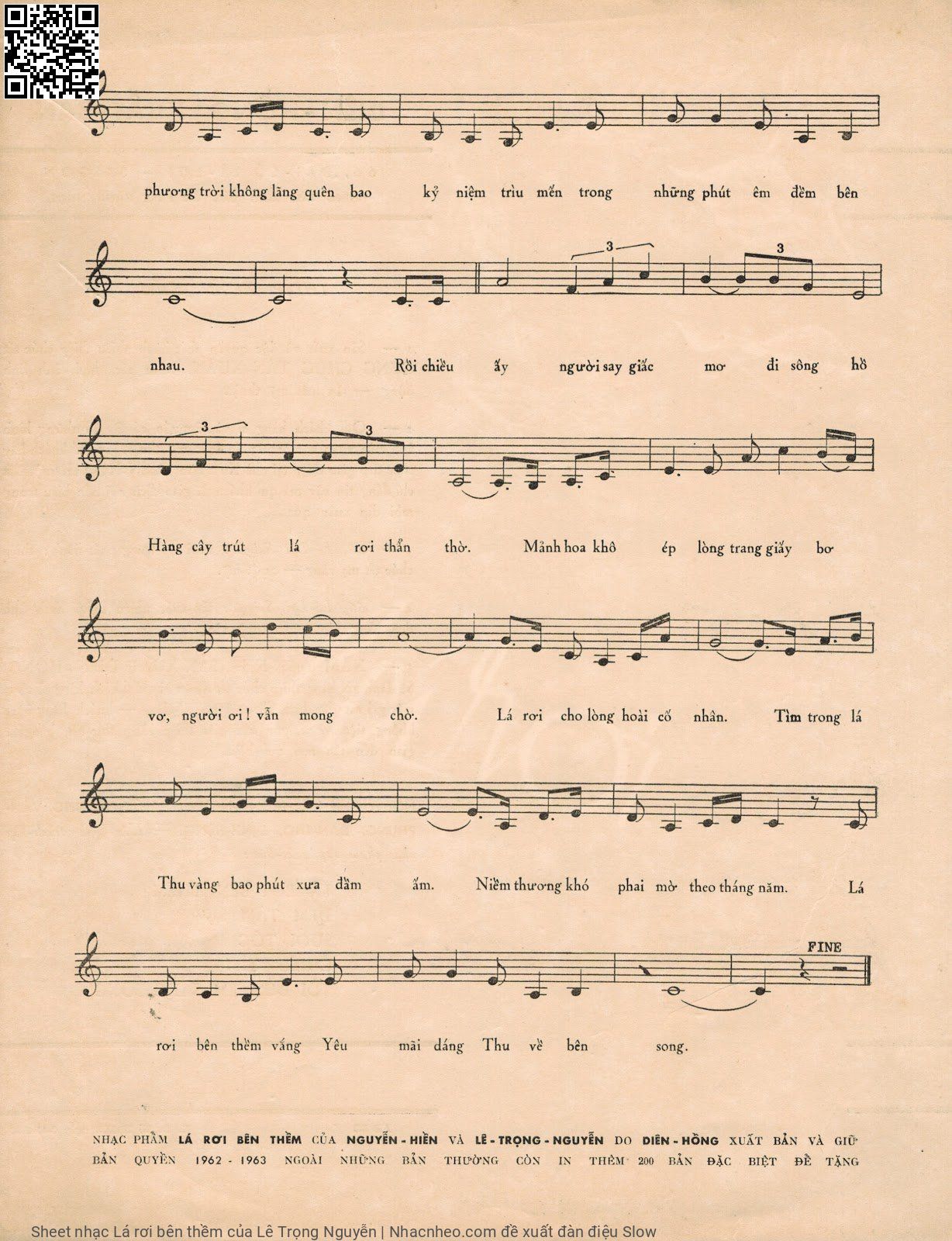 Page 3 of Sheet music PDF Lá rơi bên thềm - Lê Trọng Nguyễn