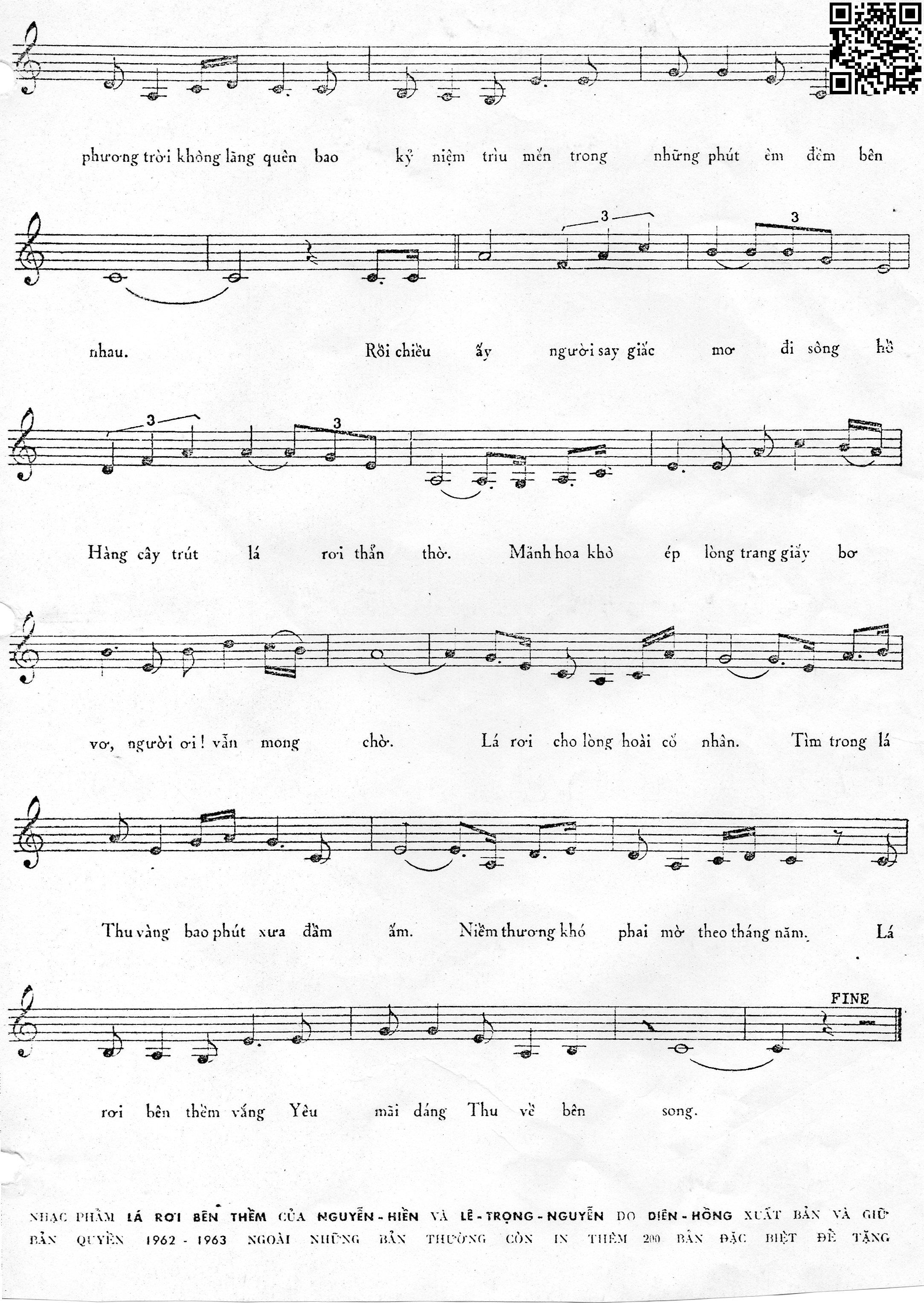Page 6 of Sheet music PDF Lá rơi bên thềm - Lê Trọng Nguyễn