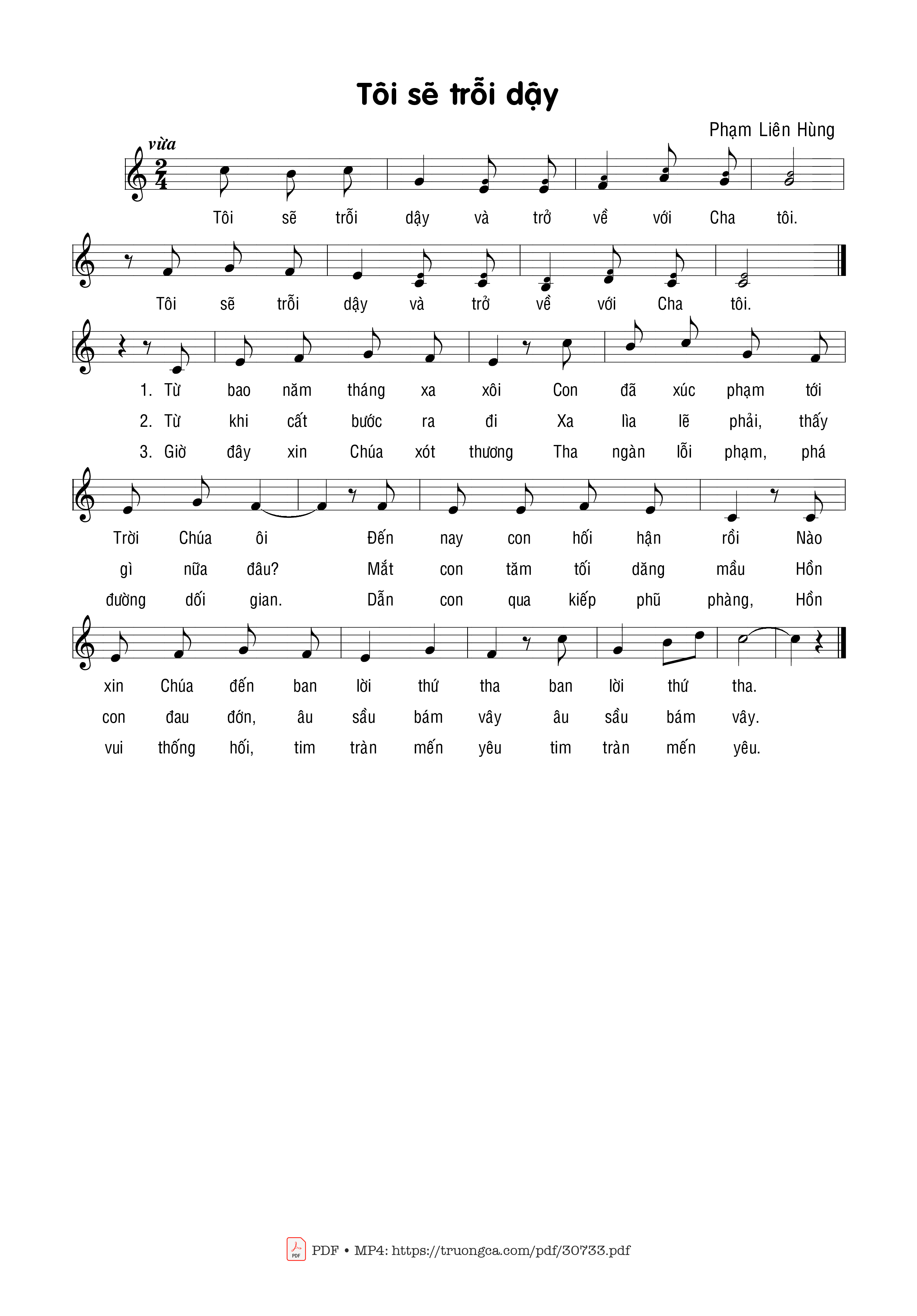 Sheet PDF of Tôi sẽ chỗi dậy