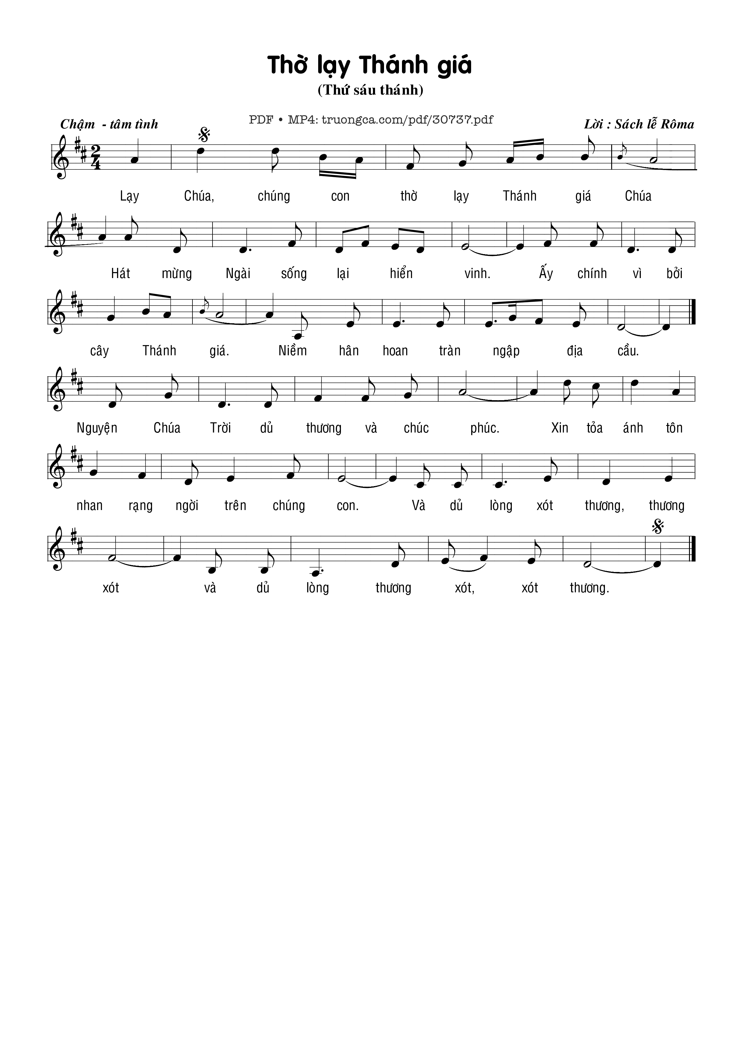 Sheet PDF of Thờ lạy Thánh giá