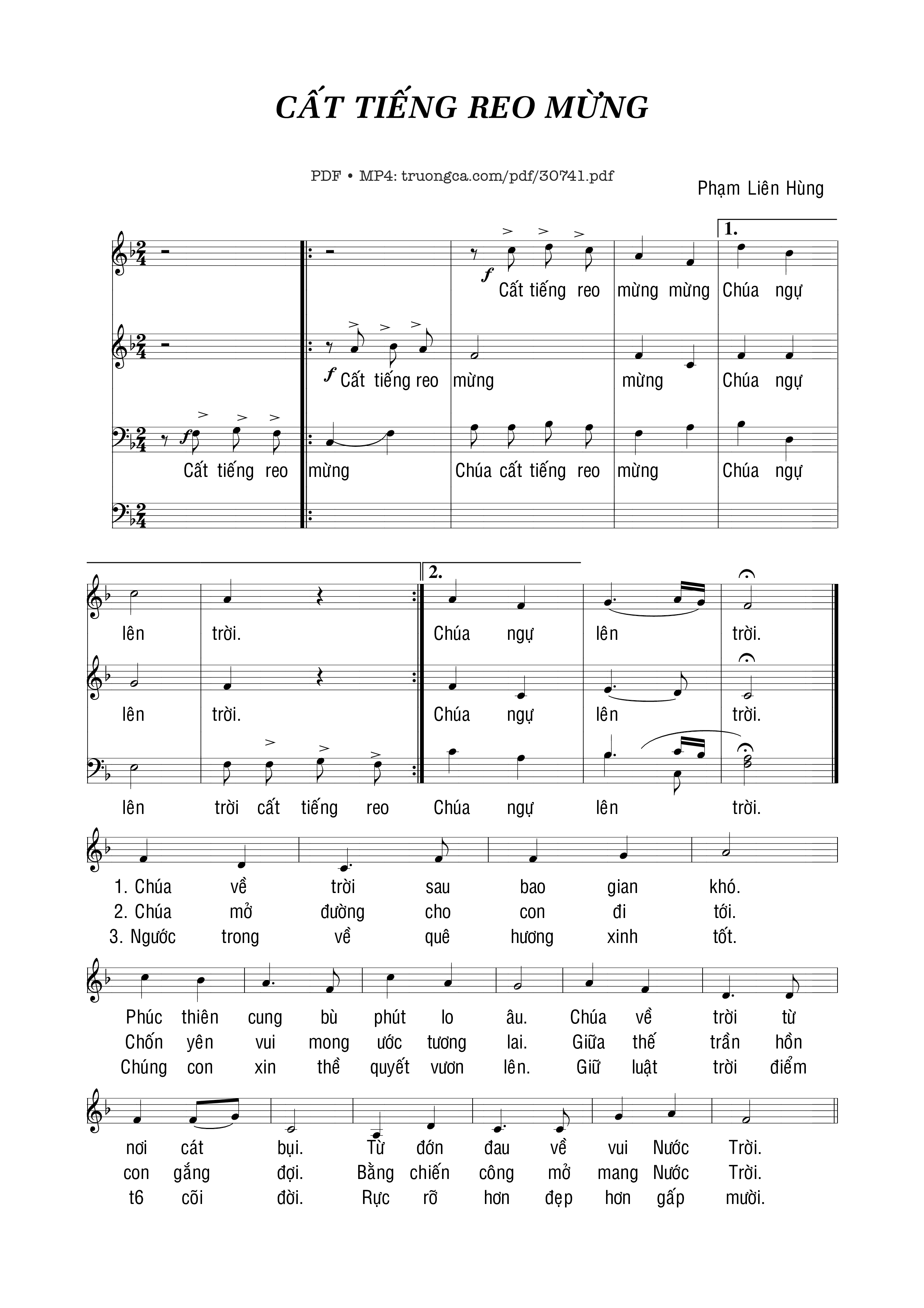 Sheet PDF of Cất tiếng reo mừng