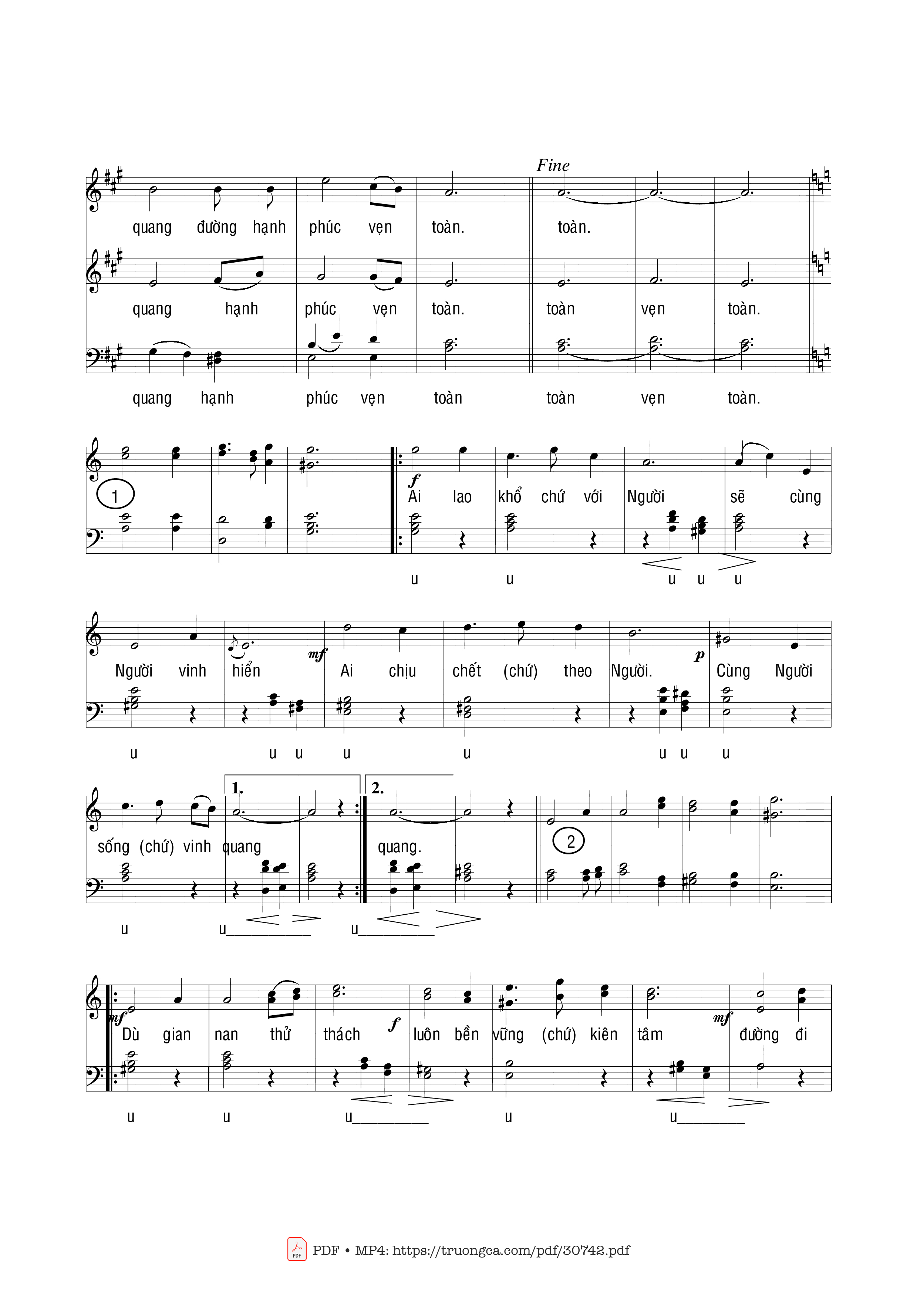 Page 2 of Sheet music PDF Chúa khải hoàn - Phạm Liên Hùng