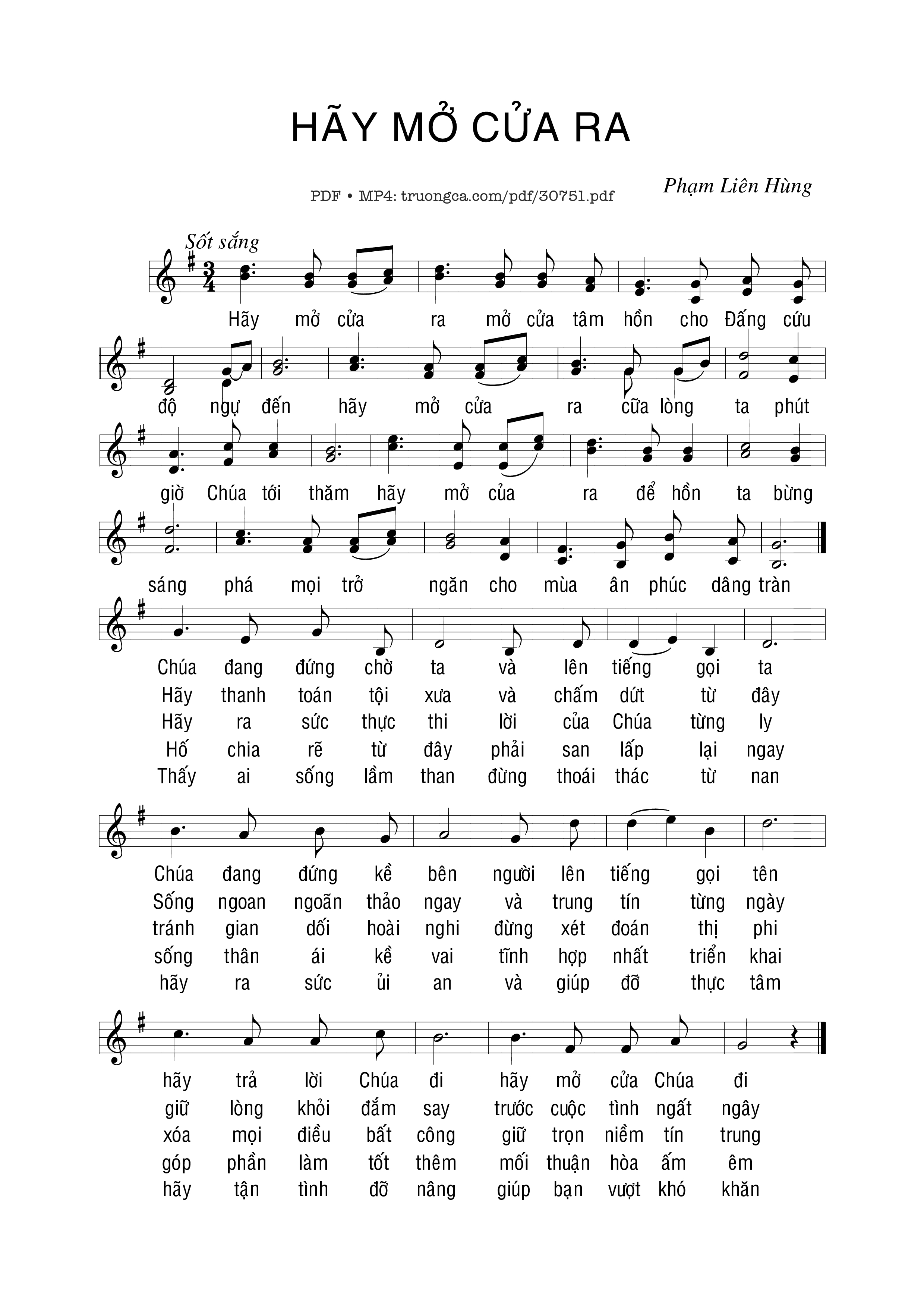 Page 1 of Sheet music PDF Giữa Ánh Quang Hiển Vinh - Phạm Liên Hùng