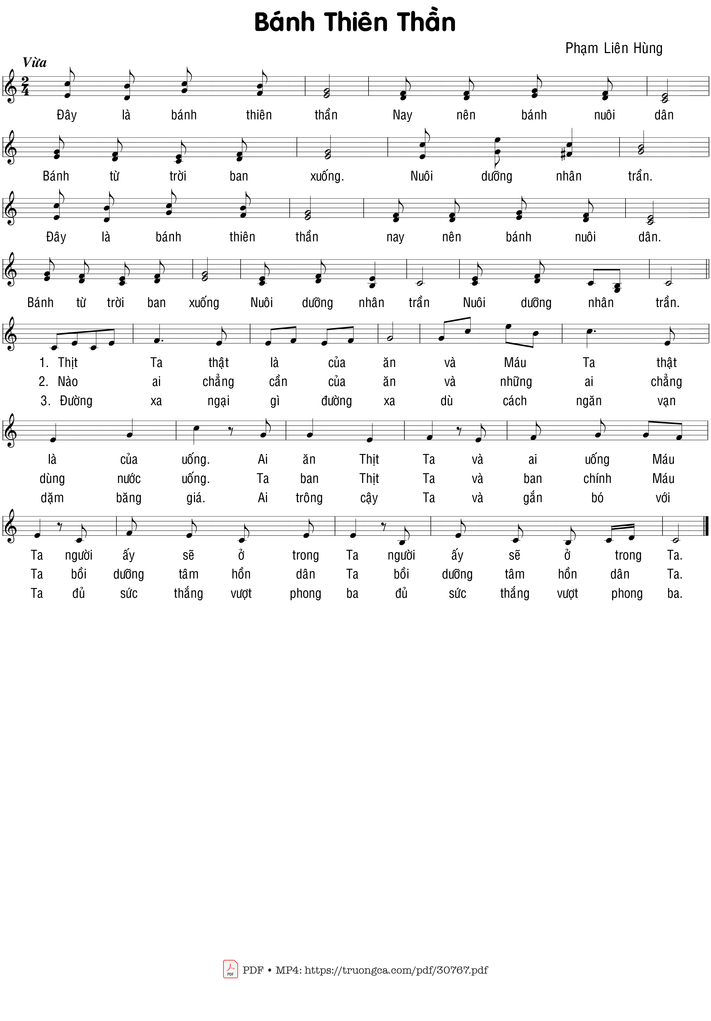 Page 1 of Sheet music PDF Bánh Thiên Thần - Phạm Liên Hùng