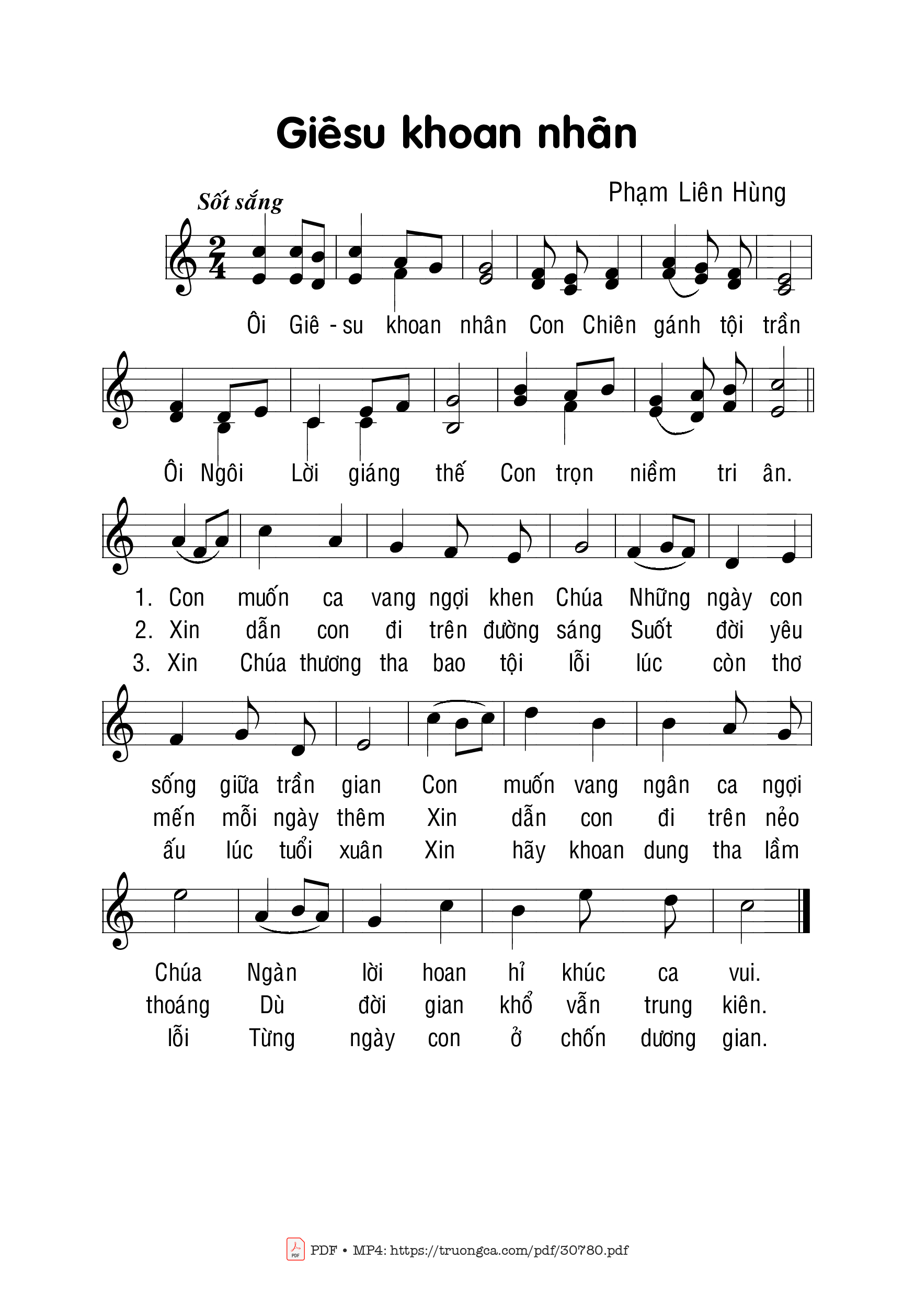 Sheet PDF of Giêsu khoan nhân