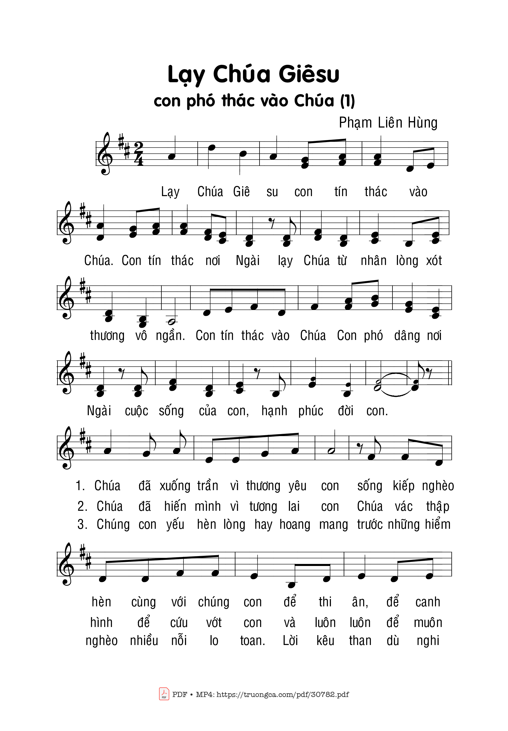 Sheet PDF of Lạy Chúa Giêsu con phó thác vào Chúa (1)
