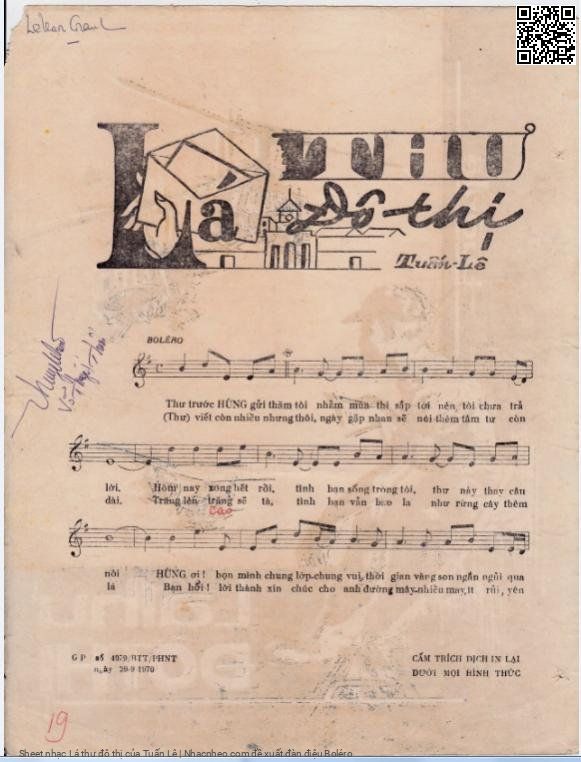 Page 2 of Sheet music PDF Lá thư đô thị - Tuấn Lê