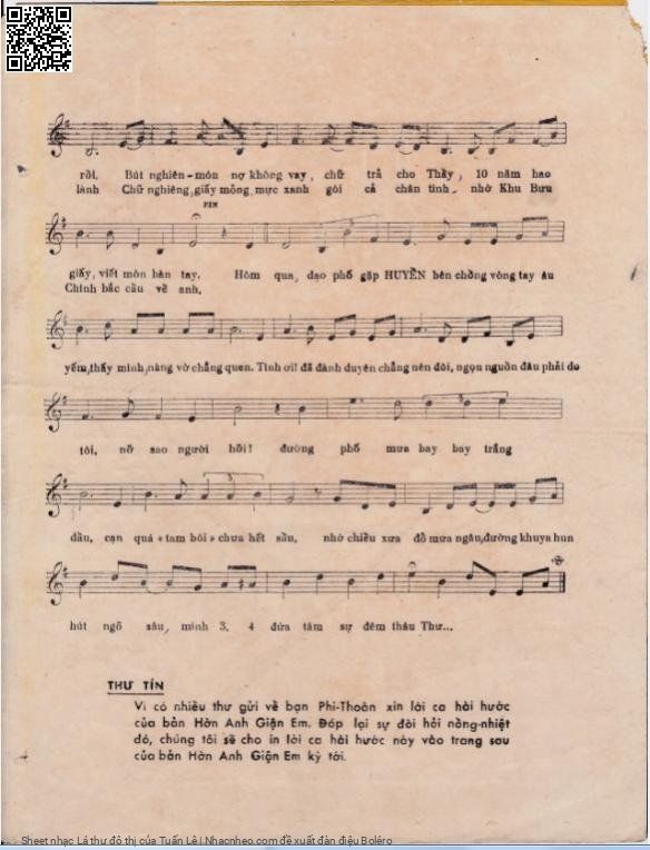 Page 3 of Sheet music PDF Lá thư đô thị - Tuấn Lê