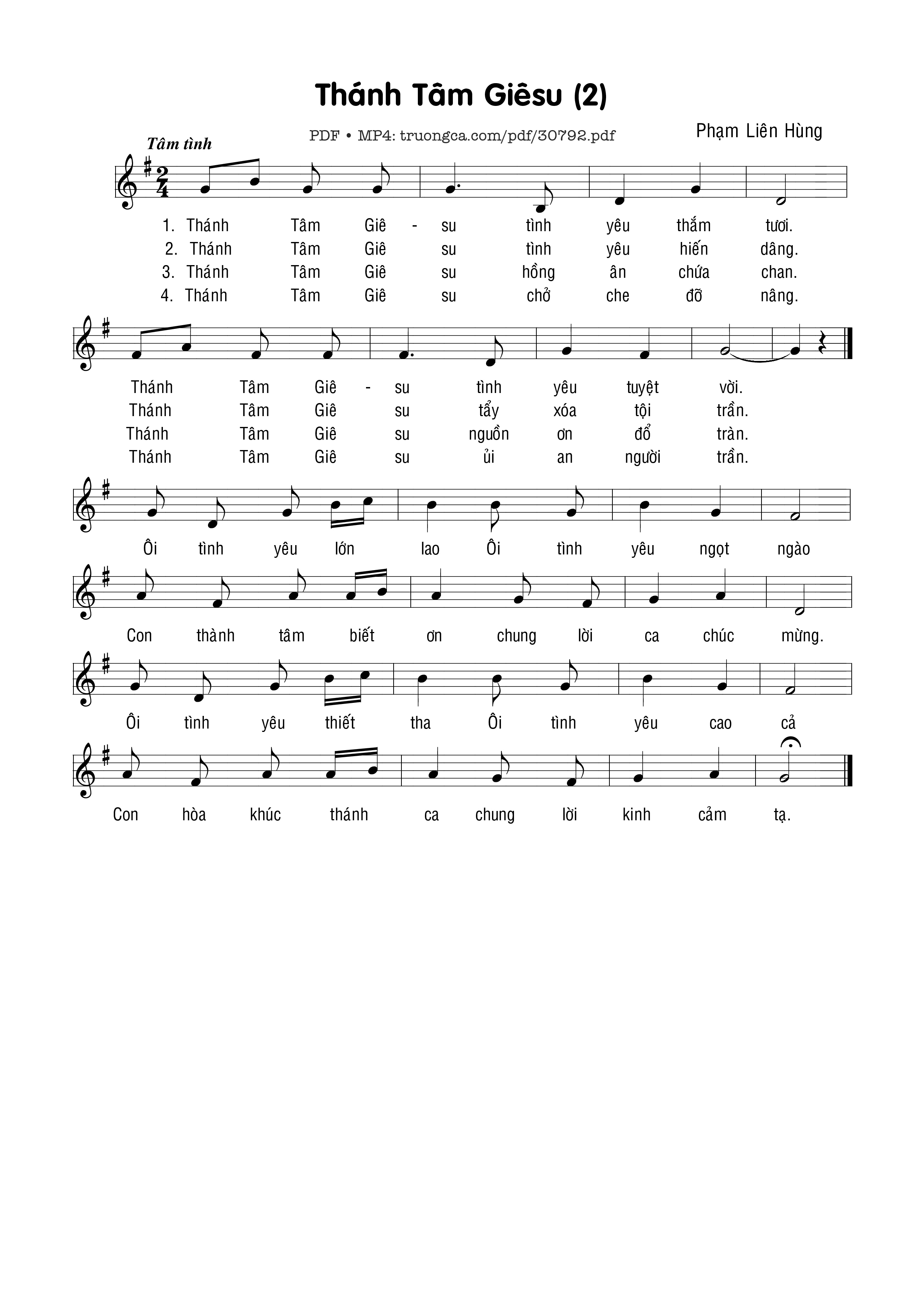 Page 1 of Sheet music PDF Thánh Tâm Giêsu (2) - Phạm Liên Hùng