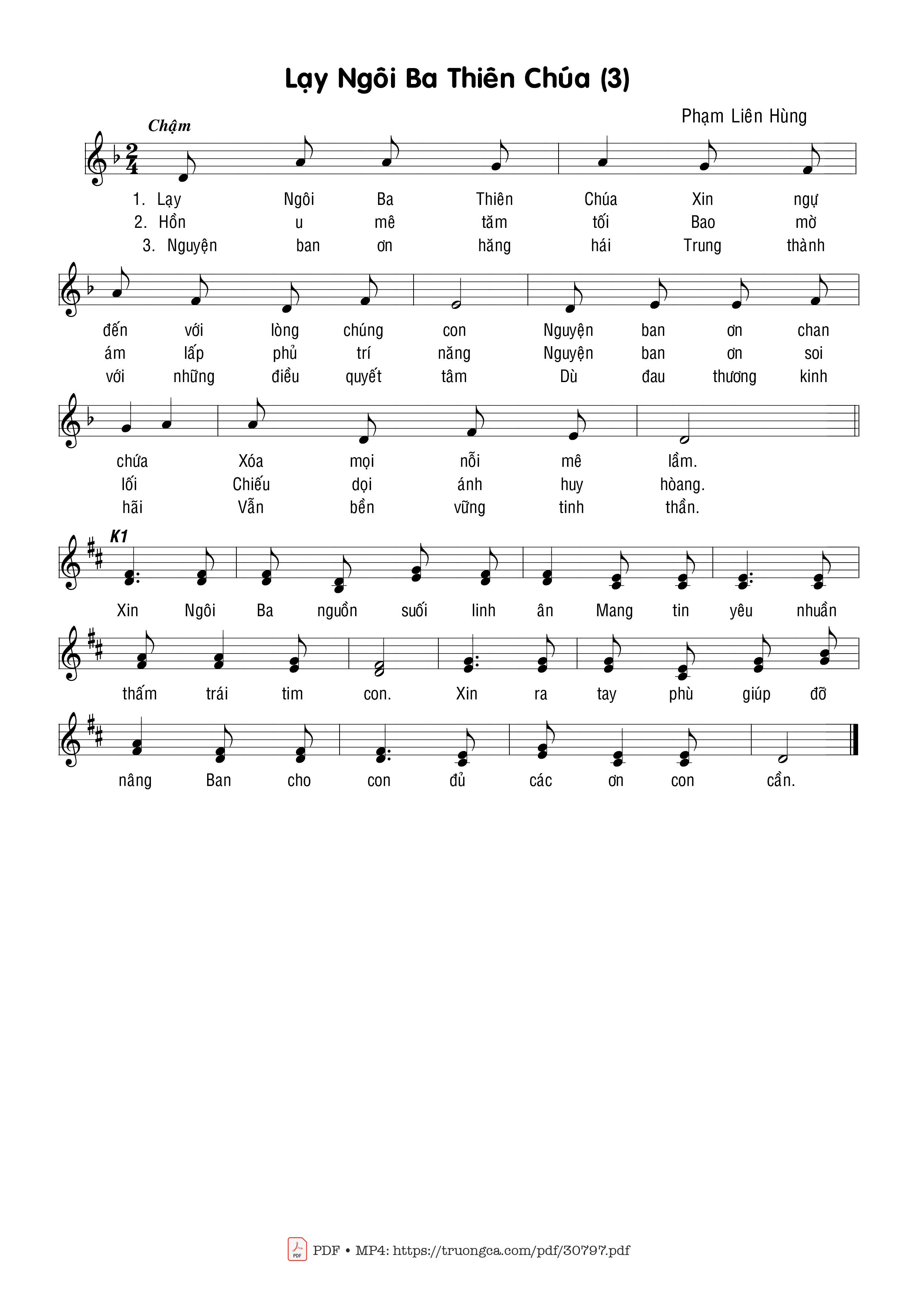 Sheet PDF of Lạy Ngôi Ba Thiên Chúa/3